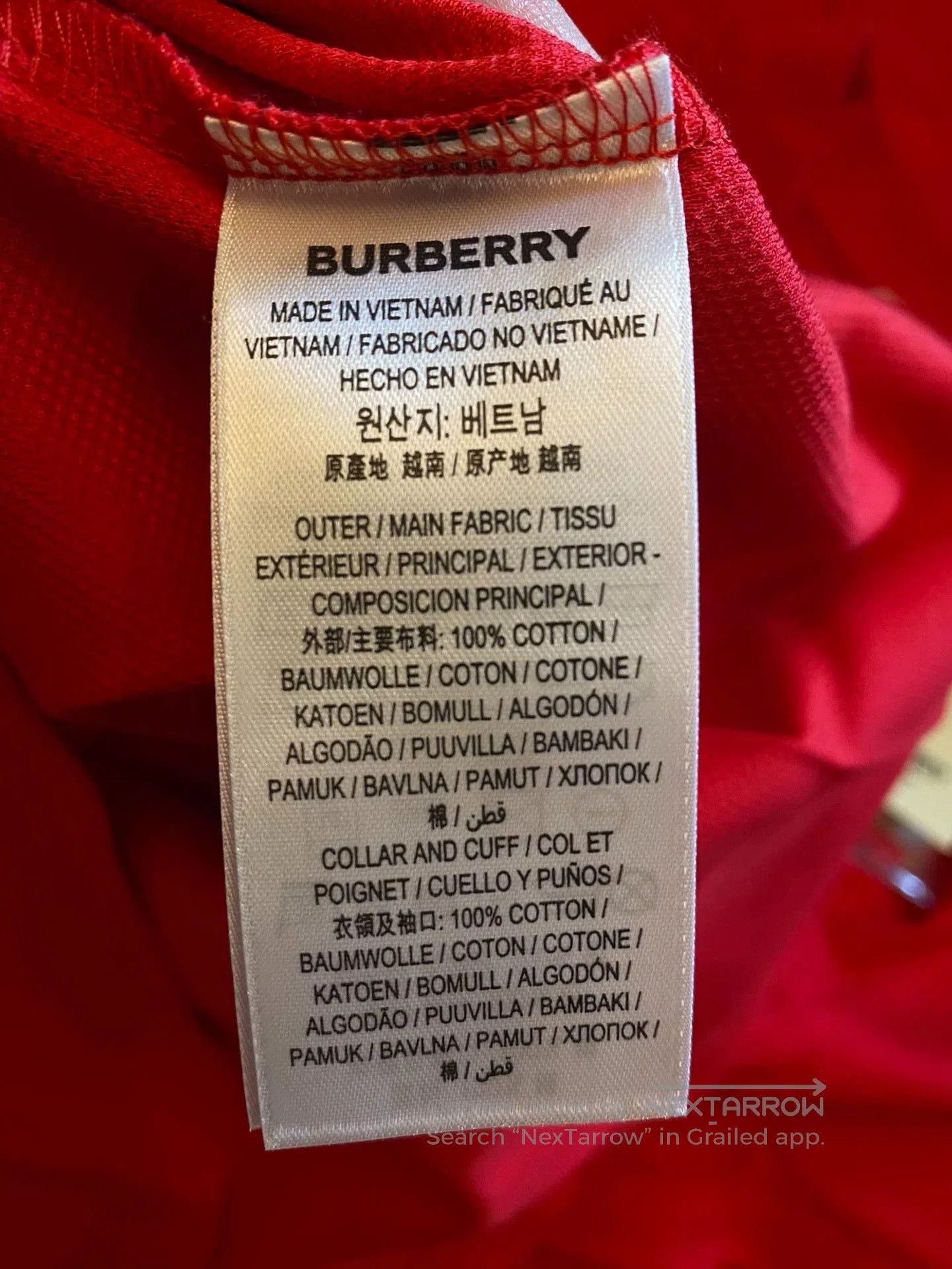 Burberry Red Short Sleeve Polo Shirt Size L. Size US L / EU 52-54 / 3 - 6 Thumbnail