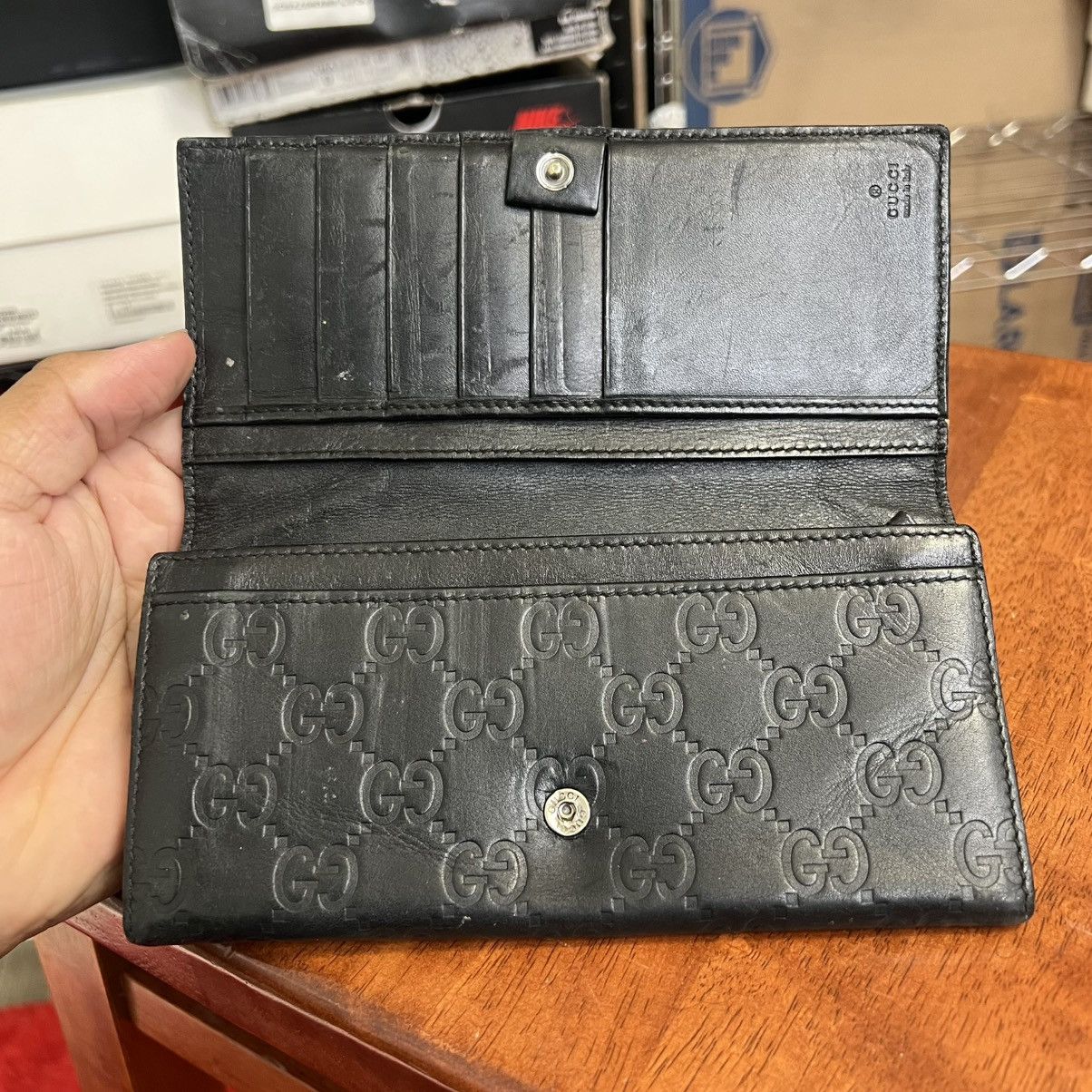 Gucci Gucci Guccissima Long Wallet Black Size ONE SIZE - 13 Thumbnail
