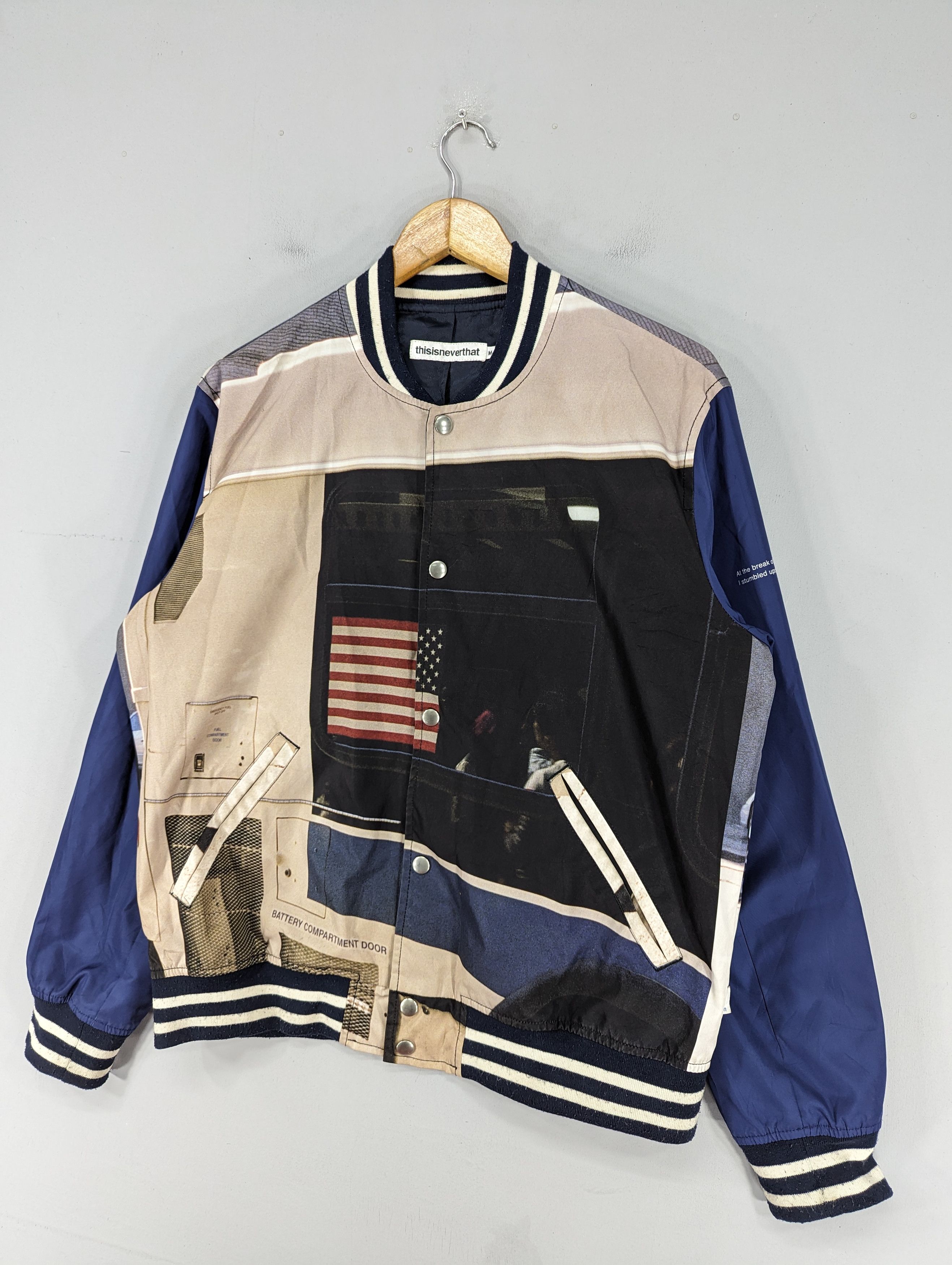 thisisneverthat 🔥RARE🔥Thisisneverthat Overprint Snap Button Varsity Jacket Size US M / EU 48-50 / 2 - 3 Thumbnail