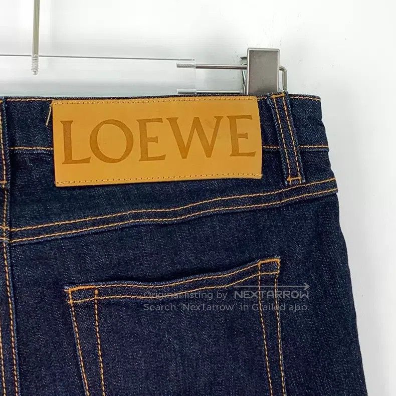 Loewe Loewe Dark Blue Logo Leather Patch Cotton Casual Denim Tro Size 25" / US 0 / IT 36 - 5 Thumbnail