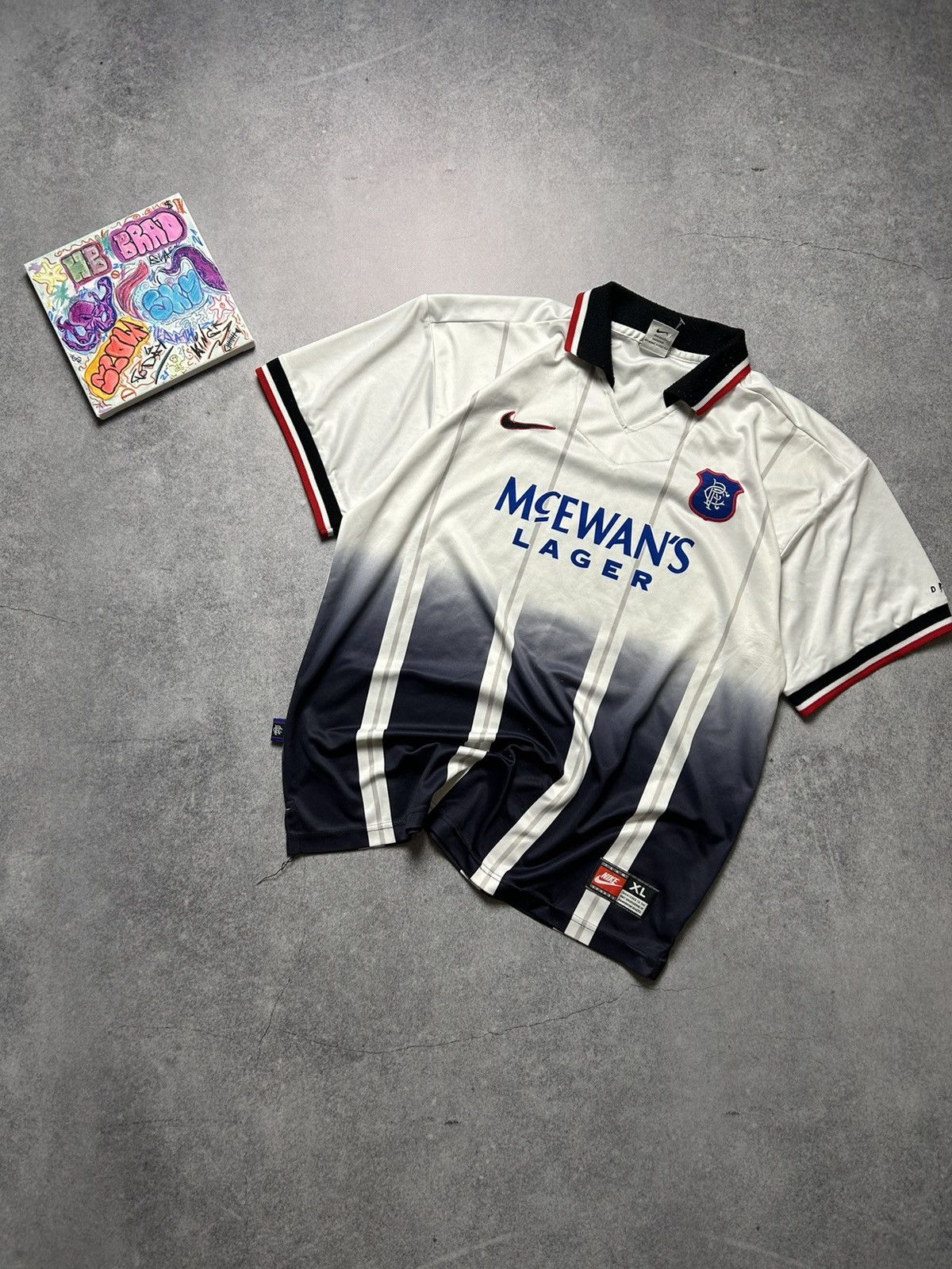 image of Rangers 1997 1998 Away Shirt Football Soccer Jersey Nike, Men's (Size XL)