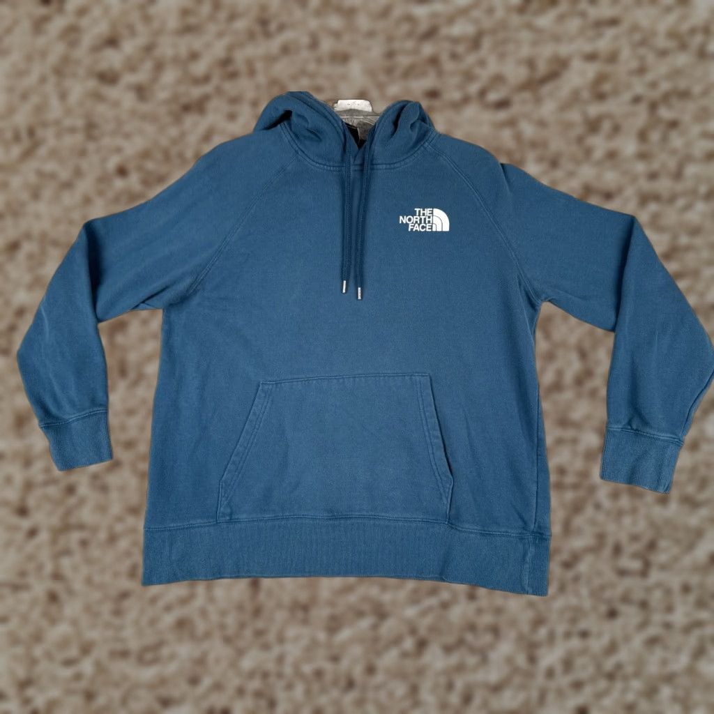 The North Face The North Face Hoodie Women L Blue Pullover Jersey Cotton Fabric Logo Casual Activewear Size L / US 10 / IT 46 - 1 Thumbnail