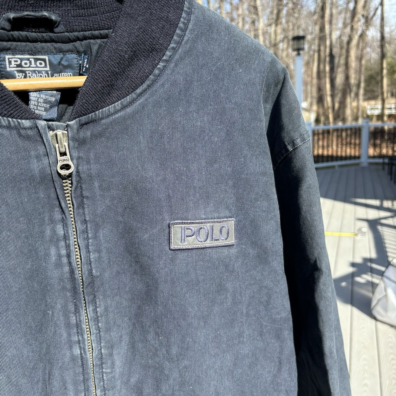 Polo Ralph Lauren Vintage Polo Ralph Lauren Twill Bomber Jacket 90s Navy 2XL Size US XXL / EU 58 / 5 - 6 Thumbnail