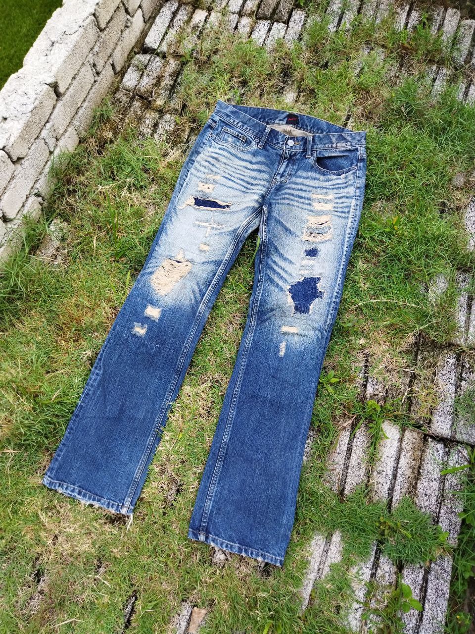 image of Distressed Denim x Jack Rose Vintage Jack Rose Japan Distressed Look Jeans in Blue Distressed (Size