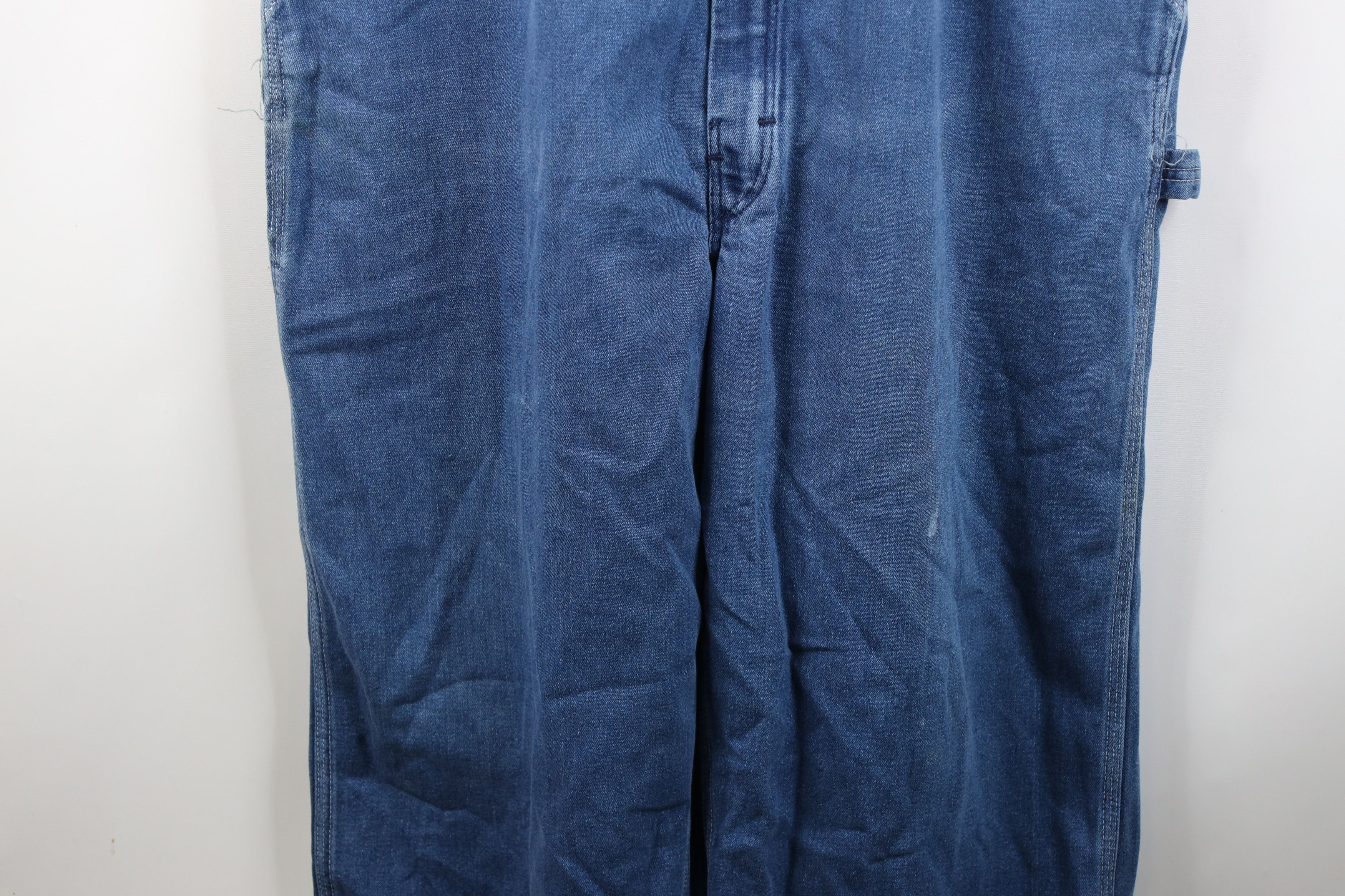 Vintage Vintage 70s Streetwear Distressed Wide Leg Denim Overalls Size US 38 / EU 54 - 5 Thumbnail
