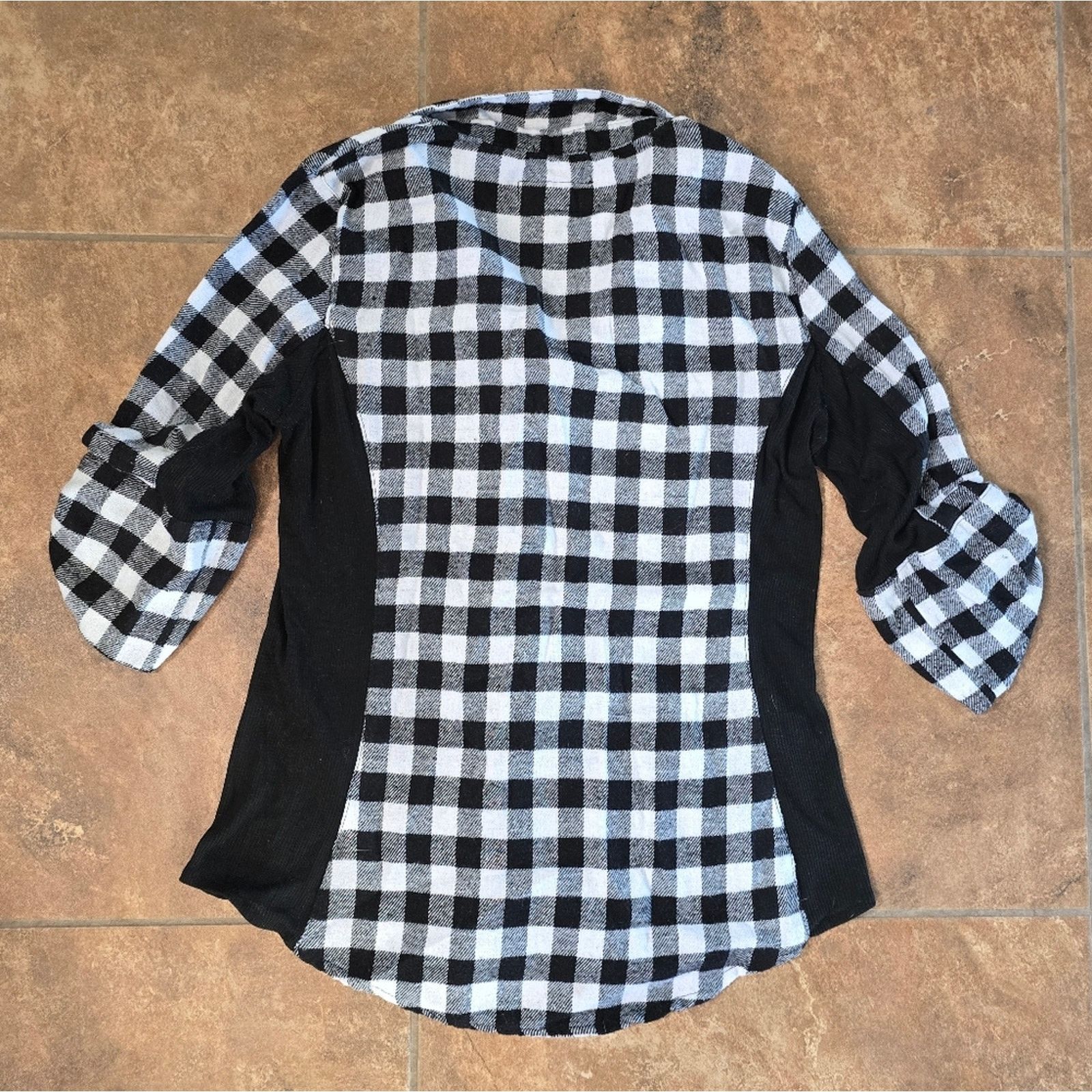 Other Black Plaid | PINK LABEL | Button Down Flannel Size XL / US 12-14 / IT 48-50 - 2 Thumbnail