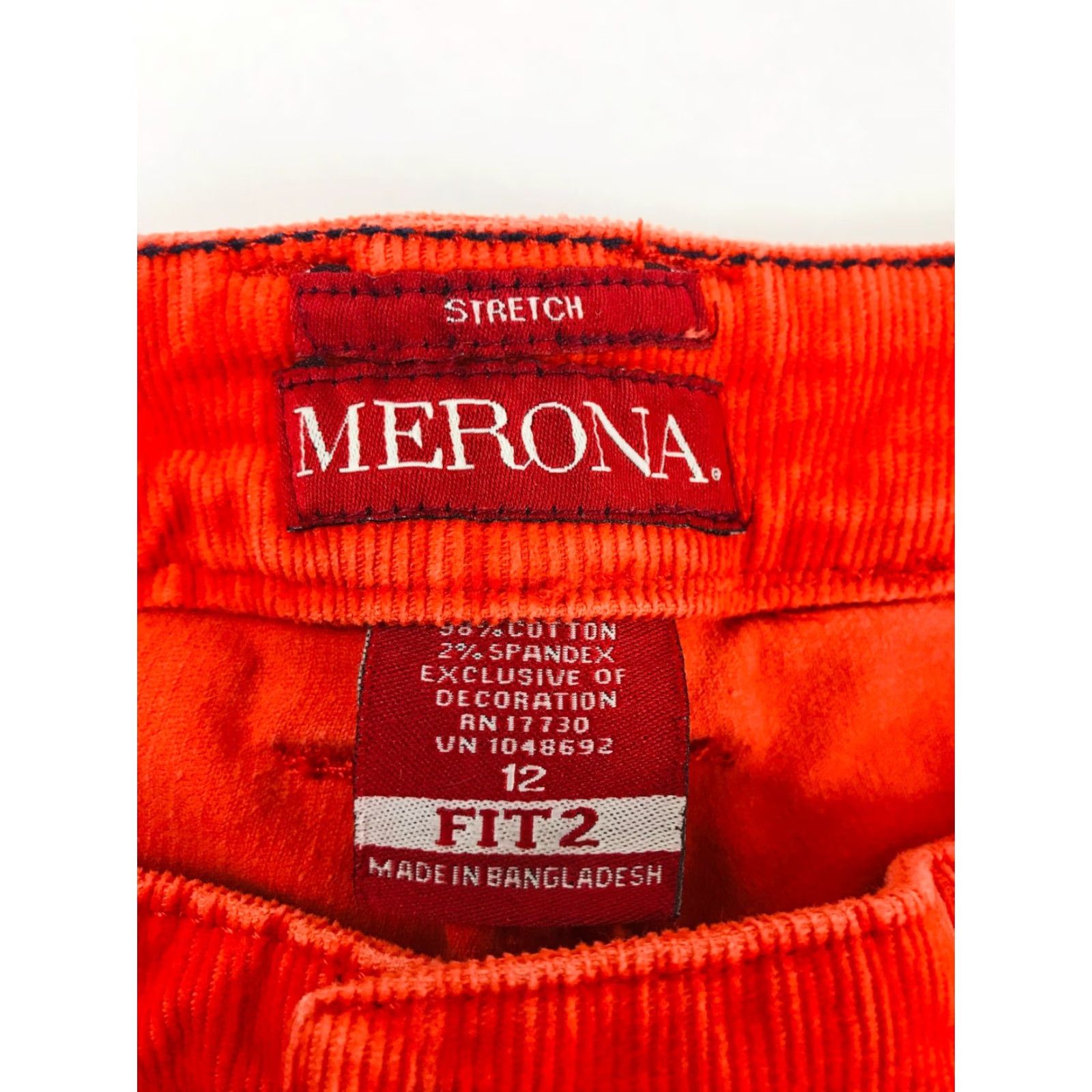 Merona Merona Fit 2 Jeans Womens Size 12 Orange Corduroy Stretch Hemmed 29" Regular Straight pants Womens 12 Orange Corduroy Stretch 29" Hemmed Size 34" / US 12 / IT 48 - 7 Thumbnail