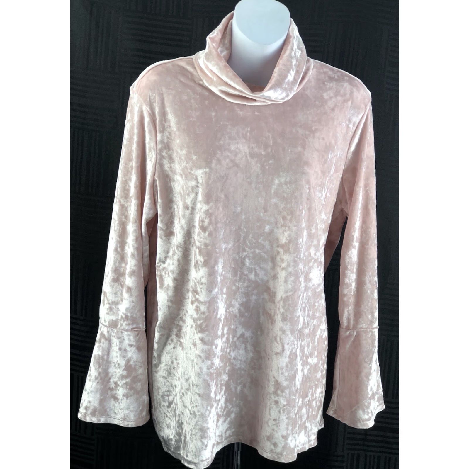 Vintage VINTAGE Ruby Rd. Blouse Shirt M Pink Velour Turtleneck Long Sleeve Flutter Cuffs Y2K 90s Fairy City Preppy Womens Size M / US 6-8 / IT 42-44 - 5 Thumbnail