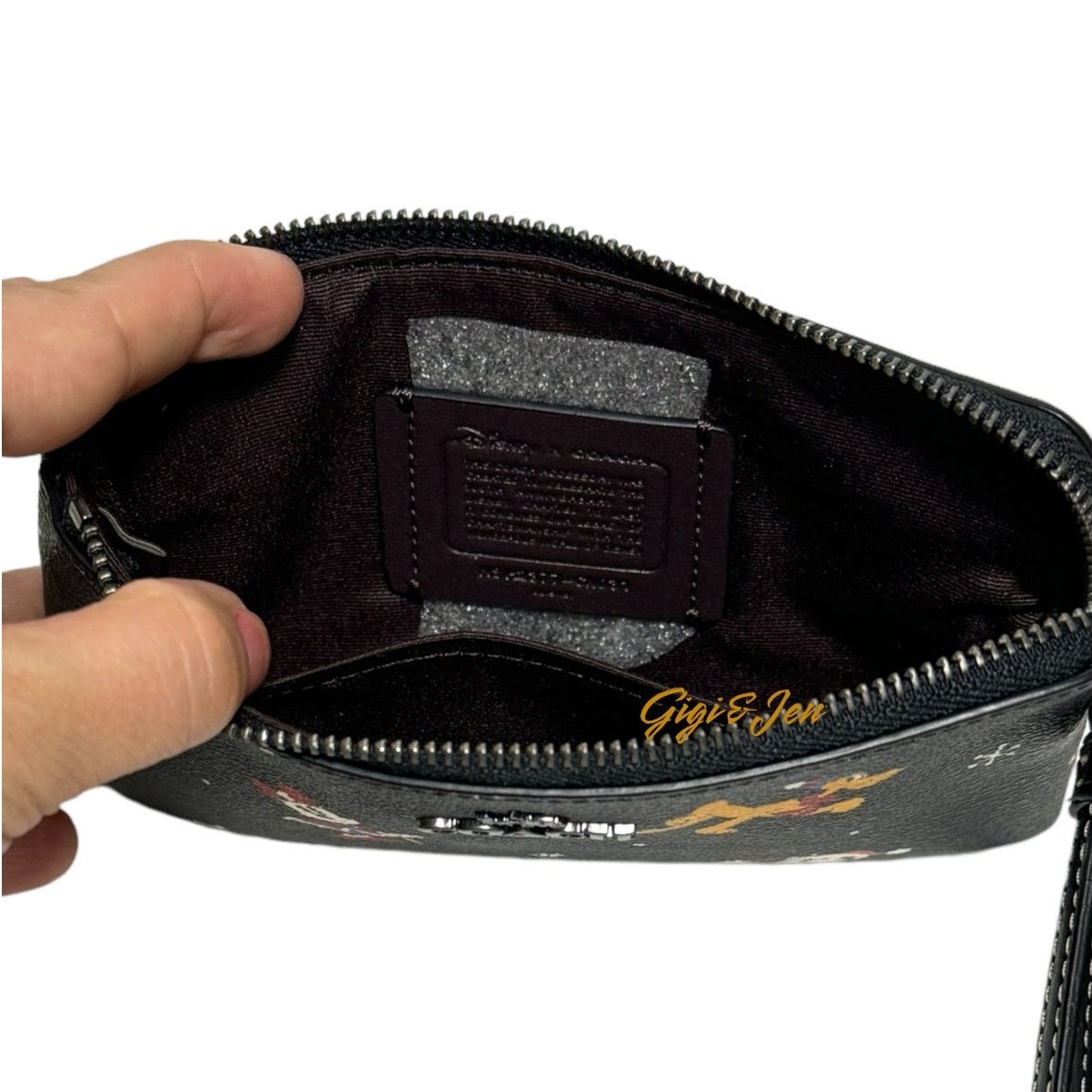 Coach Disney X Coach Corner Zip Wristlet With Holiday Print New Size ONE SIZE - 3 Thumbnail