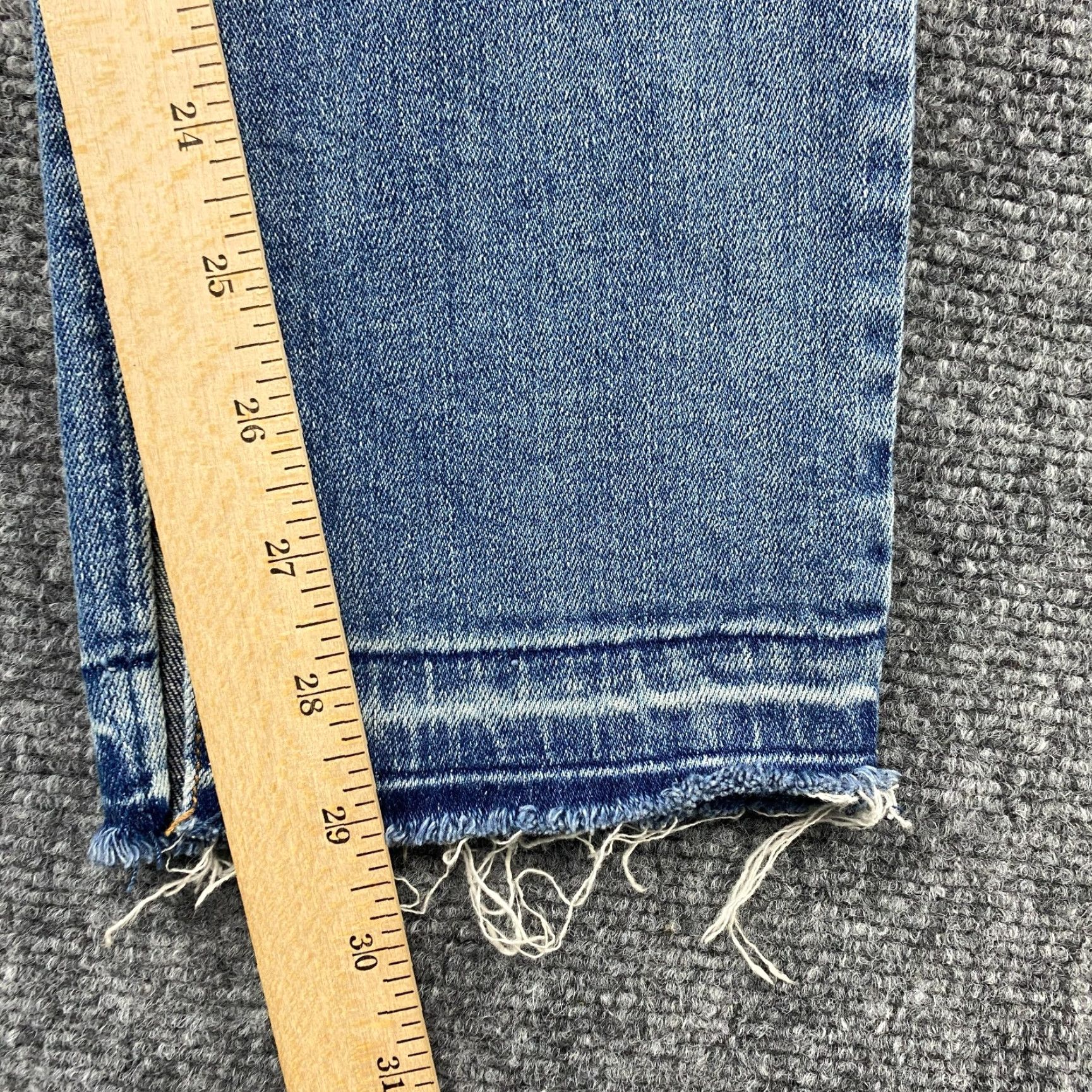 Free People Free People Jeans Womens 28 Blue Mid-Rise Distressed Stretch Ankle Slit Fray Hem Size 28" / US 6 / IT 42 - 7 Thumbnail
