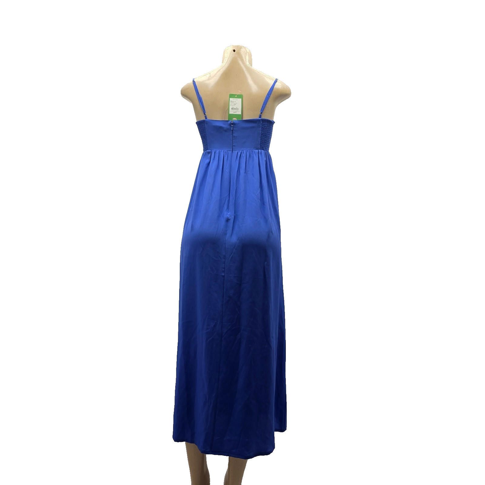 Other NWT Lilly Pulitzer Silk Maxi Dress Blue Gold Size 00 Formal Size XXS / US 00 / IT 34 - 3 Thumbnail