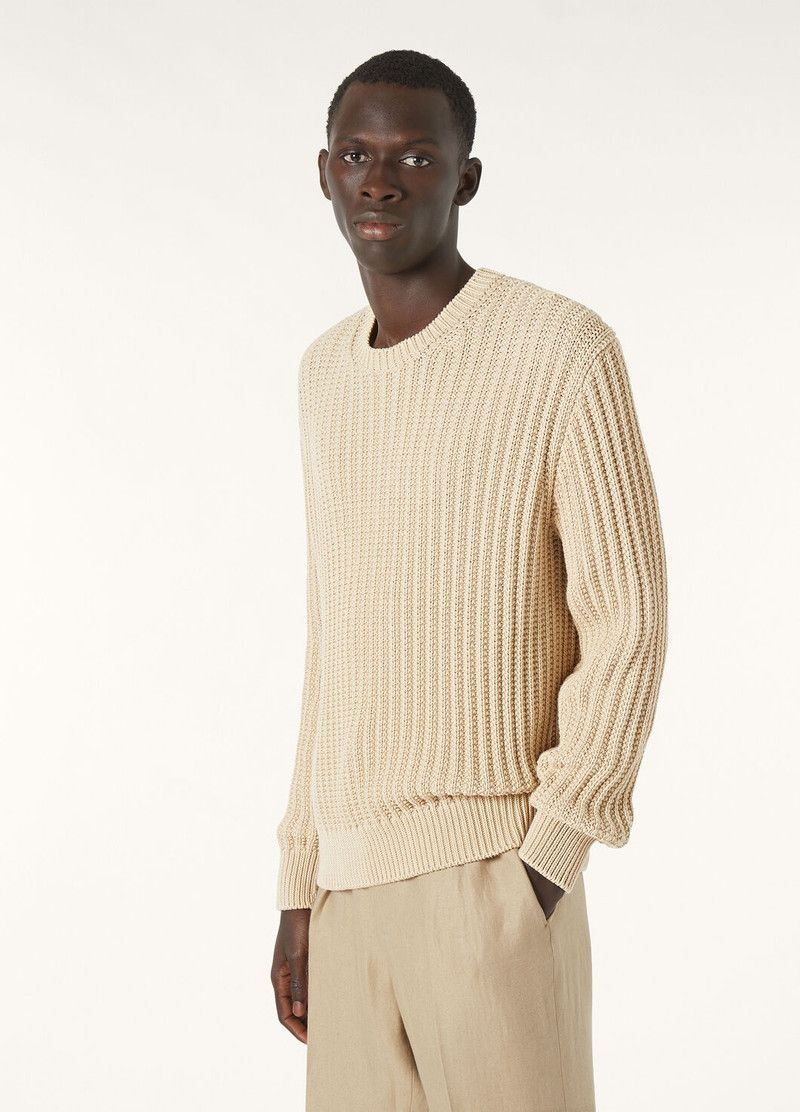 Loro Piana o1w1db10126 FAO9863 Moltrasio Crewneck Sweater in Beige Size US S / EU 44-46 / 1 - 2 Thumbnail