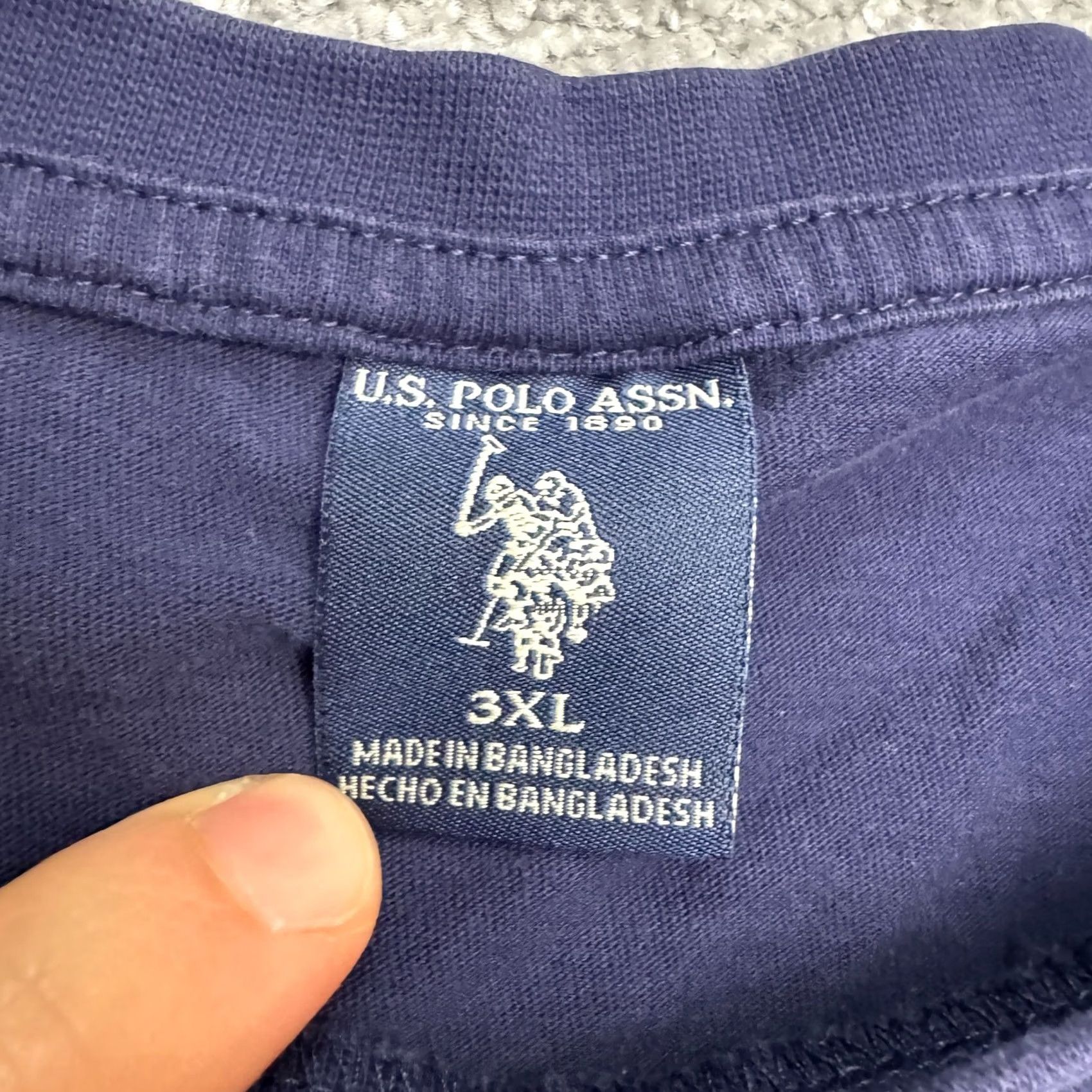 Vintage U.S. Polo Assn Basic Logo T-Shirt Men 3XL Navy Blue Short Sleeve Crew Pocket Tee Size US XXL / EU 58 / 5 - 6 Thumbnail