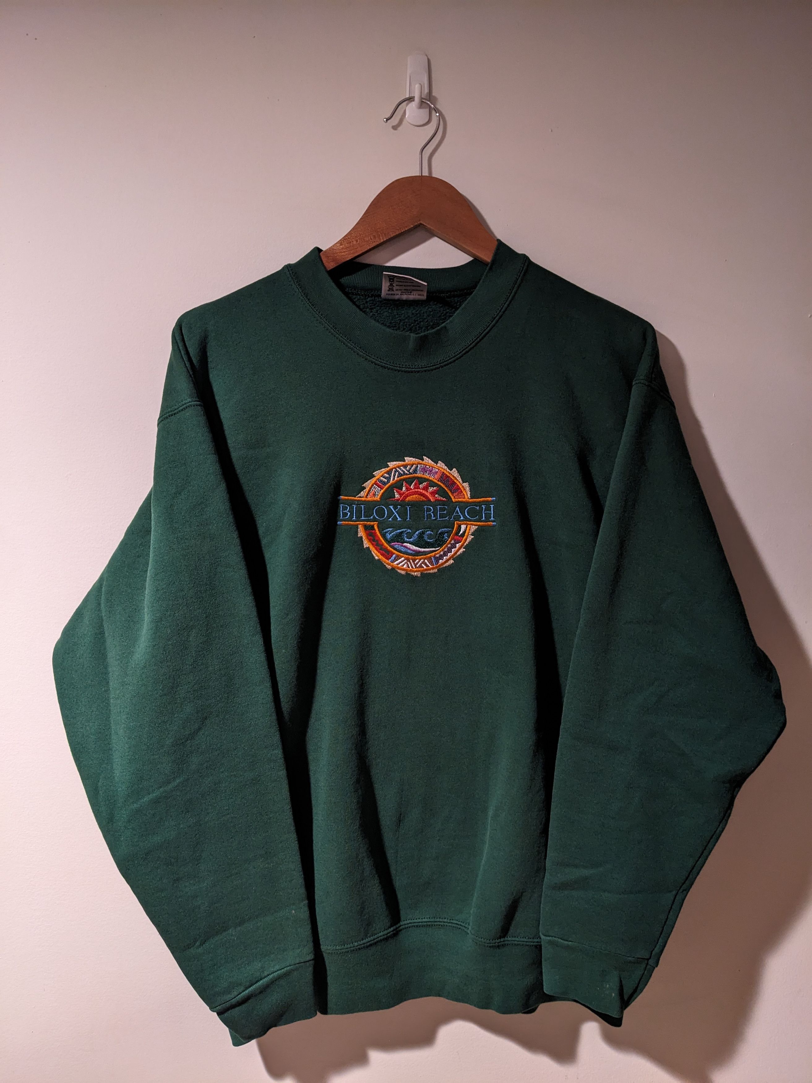 Designer × Vintage Vintage 90s Biloxi Beach Spell Out Logo Large Sweatshirt Size US L / EU 52-54 / 3 - 1 Thumbnail