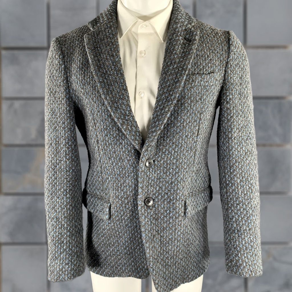 Dries Van Noten DRIES VAN NOTEN Chest Size 40 Blue Multi-Color Woven Wool Sport Coat Men Adult Regular Size 40 Notch Lapel Wool Sport Coat Blue Multi-Color Size US XXS / EU 40 - 1 Thumbnail