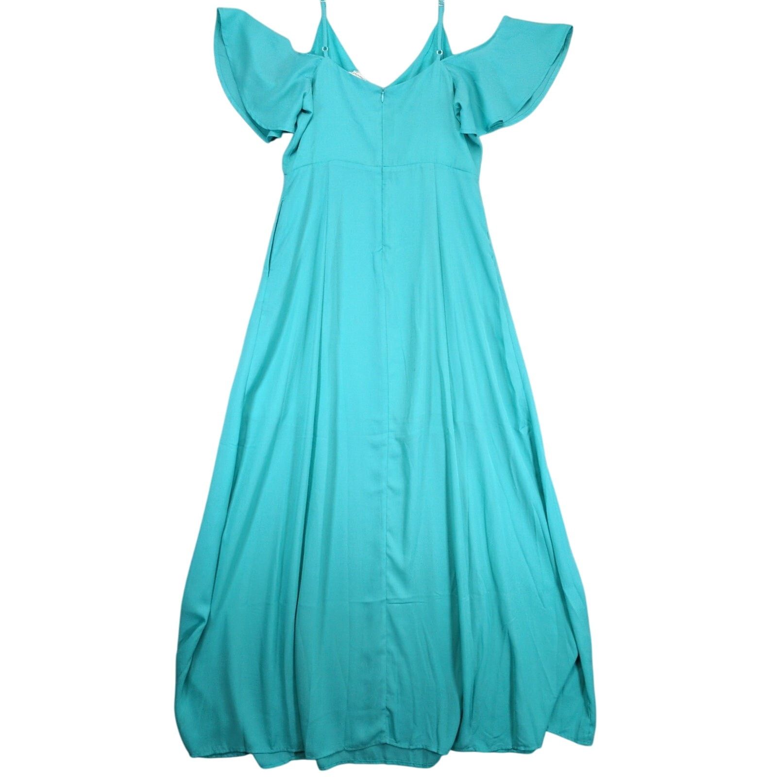 Other Davi & Dani Sz L Flutter Sleeve Teal Maxi Babydoll Dress Size L / US 10 / IT 46 - 3 Thumbnail