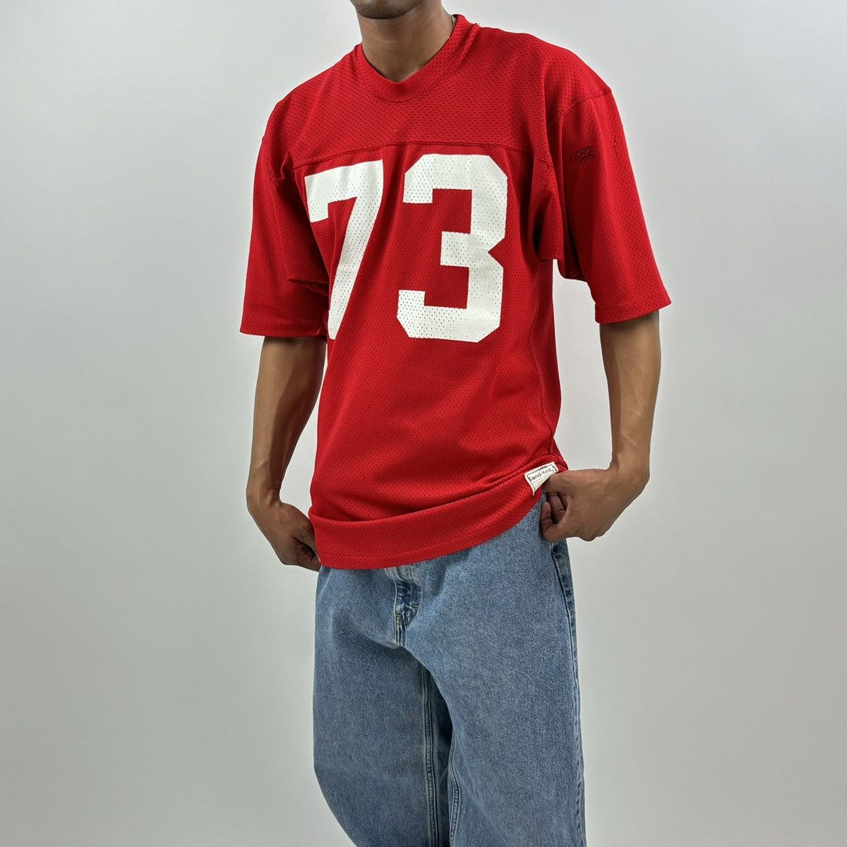 Vintage vintage 70s/80s FOOTBALL UNIVERSITY training practice jersey Size US L / EU 52-54 / 3 - 4 Thumbnail
