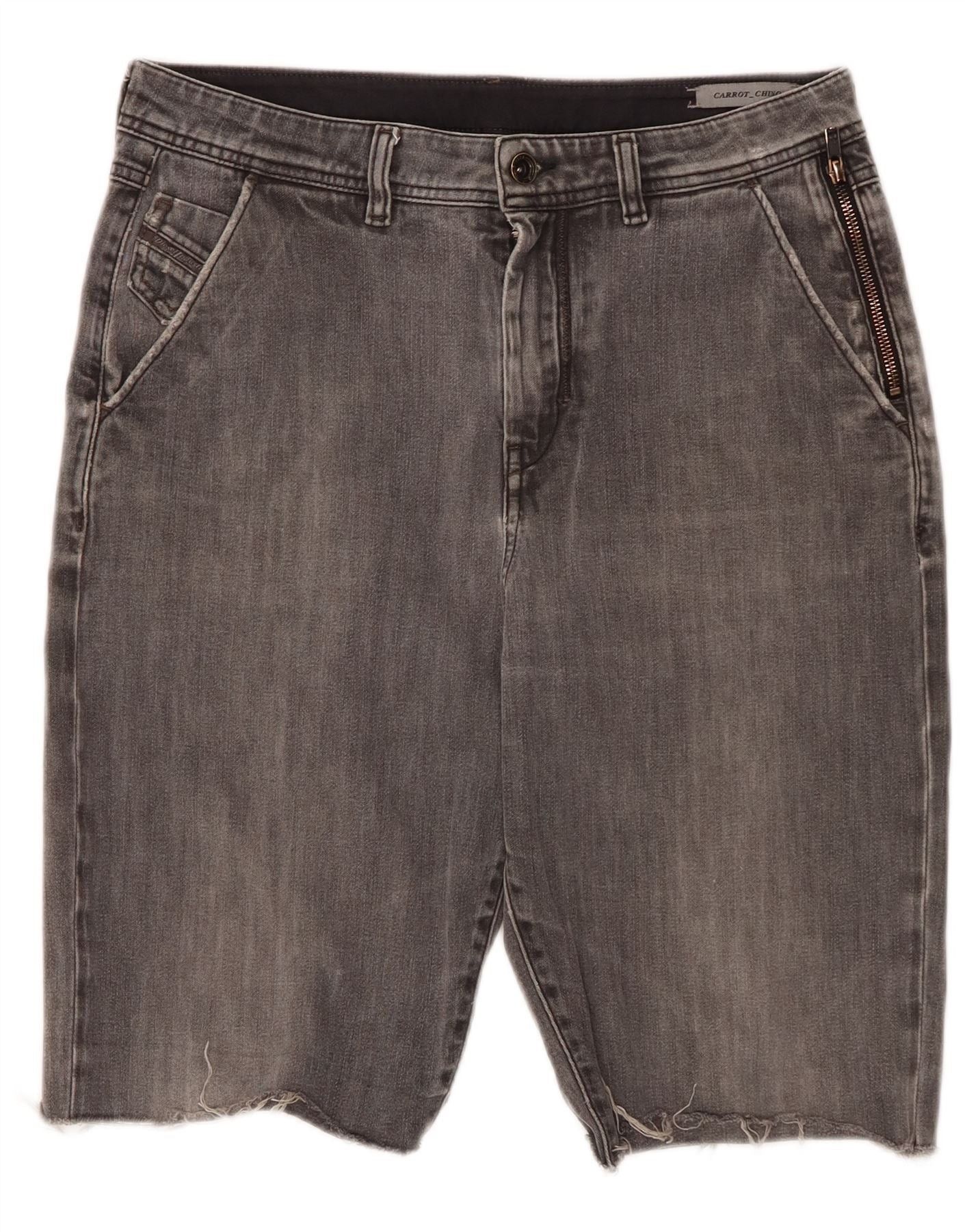 Diesel Mens Carrot Fit Denim Shorts W28 Small Grey Cotton Size US 28 / EU 44 - 1 Thumbnail