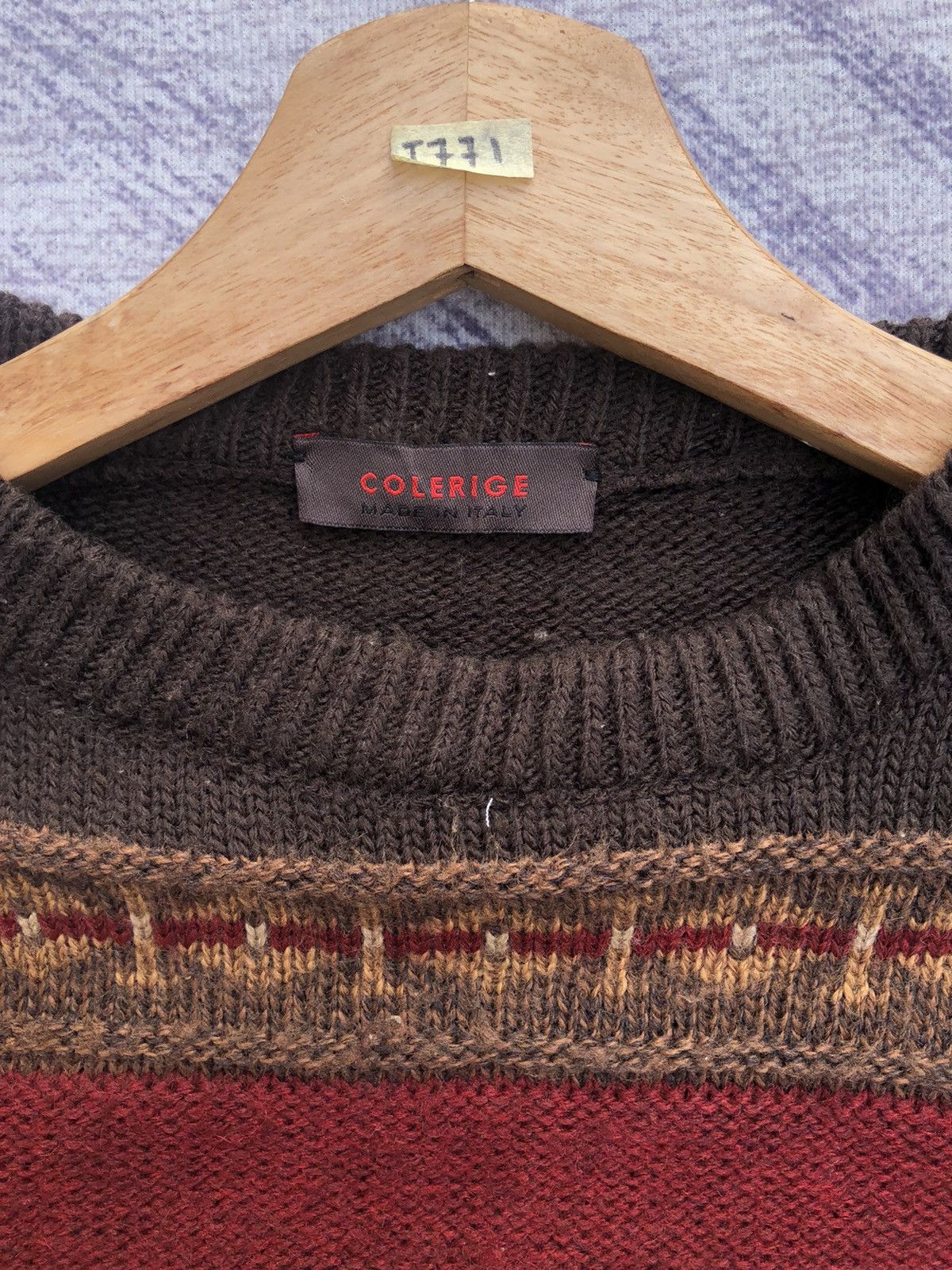 Aran Isles Knitwear 🔴Vintage COLERIGE Stripe Pureknit Jumper Made In Italy Size US L / EU 52-54 / 3 - 8 Thumbnail