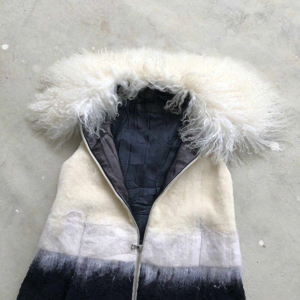 Drome DROMe Fitted Shearling Mixed Media Sleeveless Zip-up Vest Size S / US 4 / IT 40 - 7 Thumbnail
