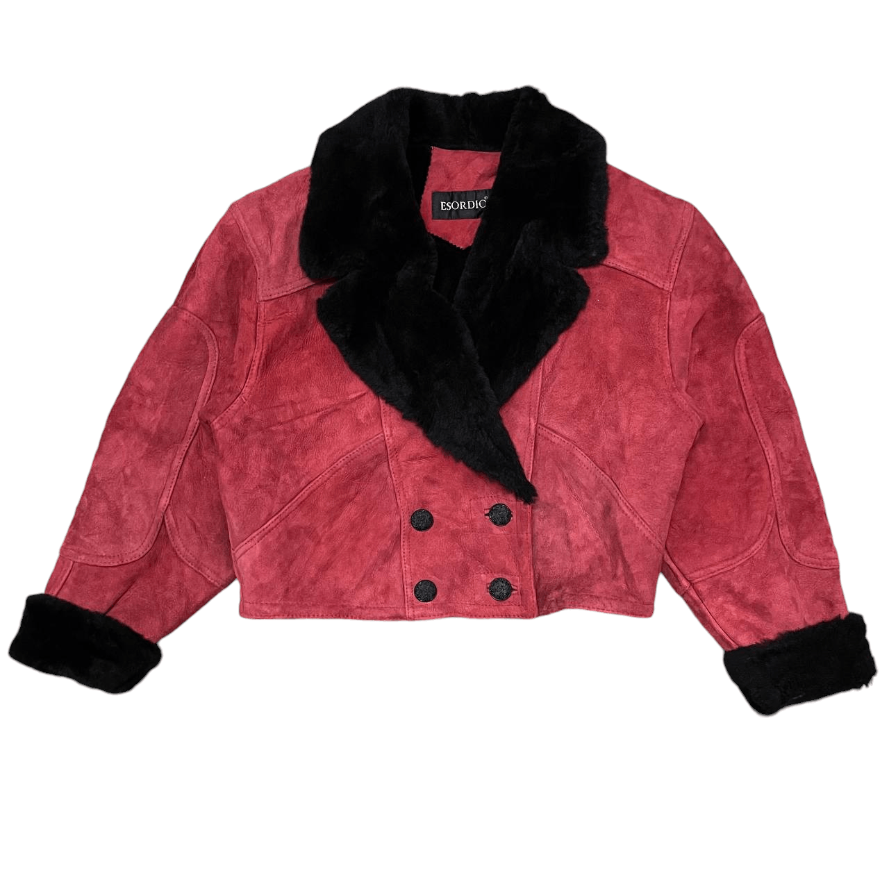 Japanese Brand Vintage Esordio Leather Jacket Shearling Cropped Size US M / EU 48-50 / 2 - 1 Thumbnail
