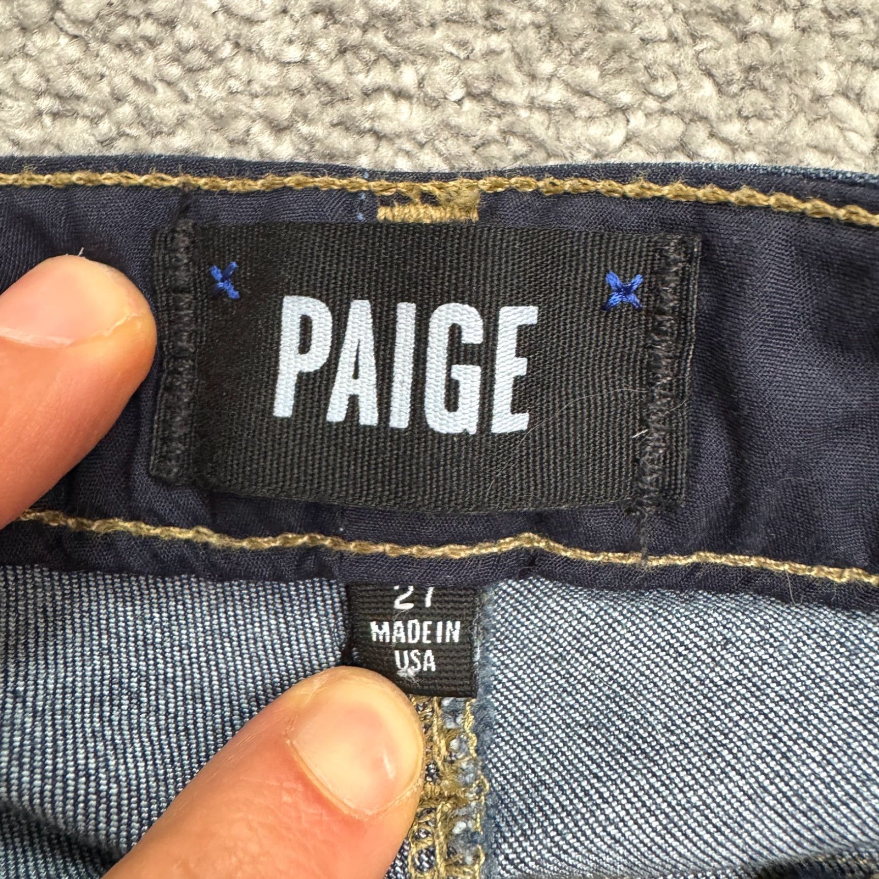 Paige PAIGE Skyline Denim Jeans Women 27 Dark Wash Cropped Mid Rise 28in Inseam Regular Fit Blue Size 27" / US 4 / IT 40 - 6 Thumbnail