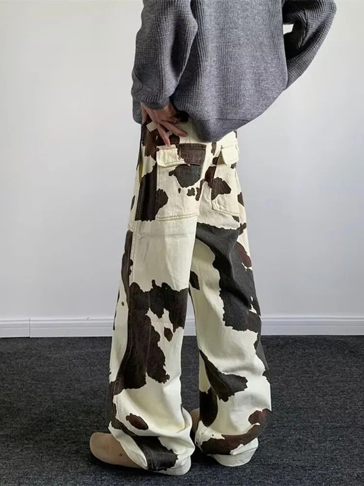 Vintage Cyber Y2K Streetwear Cow Pattern Baggy Size US 30 / EU 46 - 6 Thumbnail