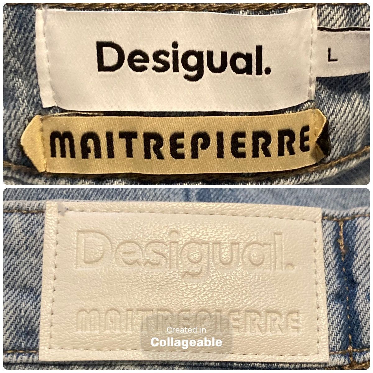 Desigual RARE Collab Desigual x Maitrepierre Wide-Leg Jeans Sz L 32" Size 32" / US 10 / IT 46 - 16 Thumbnail