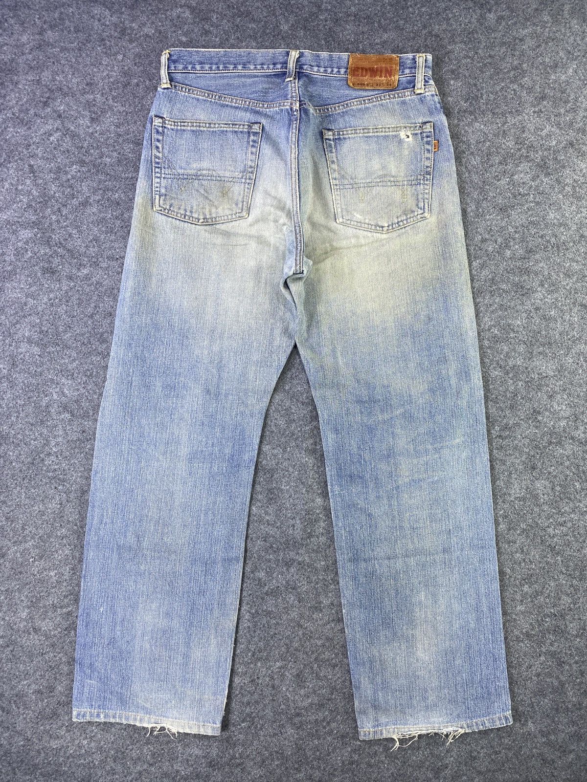 Edwin × Japanese Brand × Jean Edwin 505x Selvedge Distress Blue Wash Denim - J885 Size US 33 - 3 Thumbnail