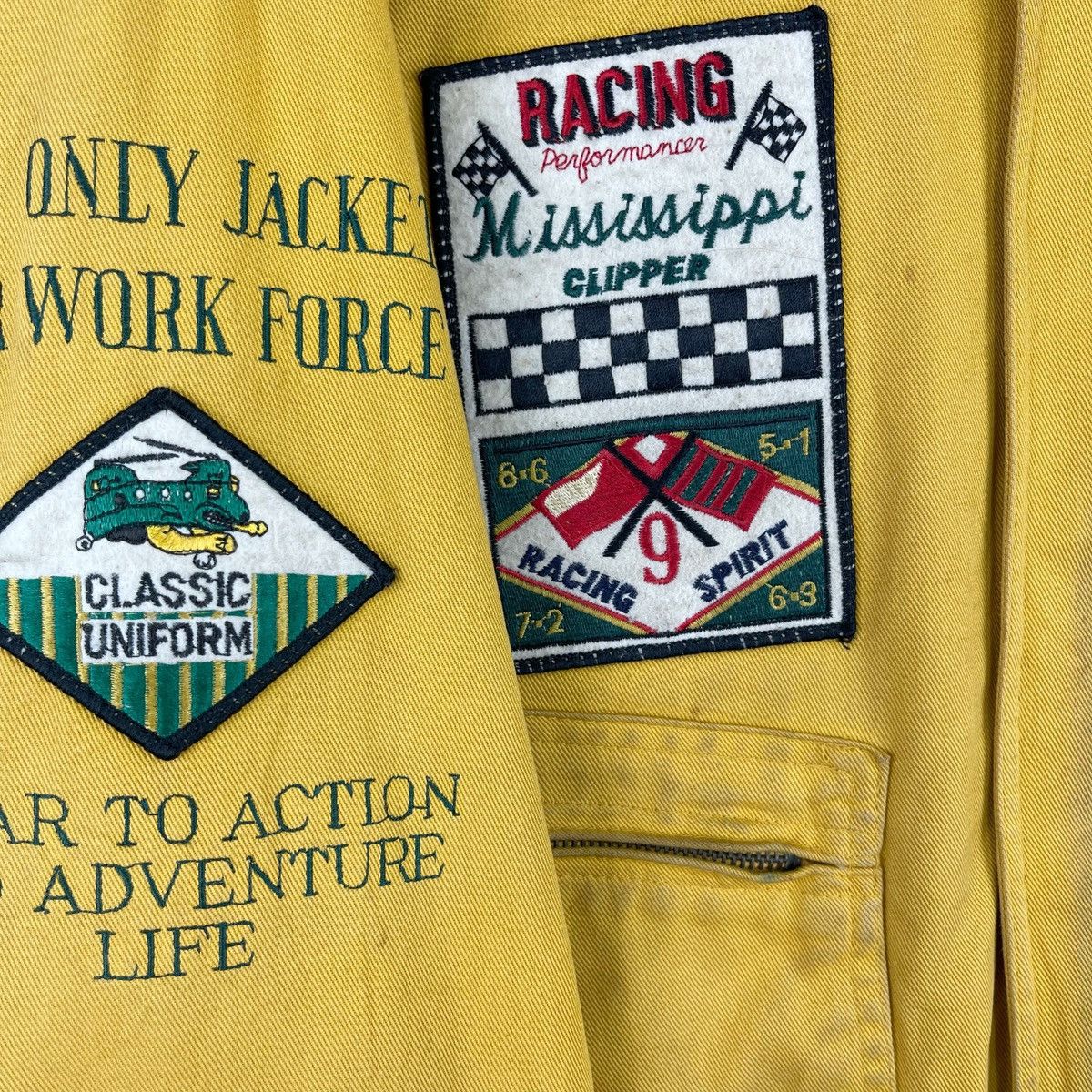 Vintage Work Force Patches Bomber Jacket Size US XL / EU 56 / 4 - 9 Thumbnail