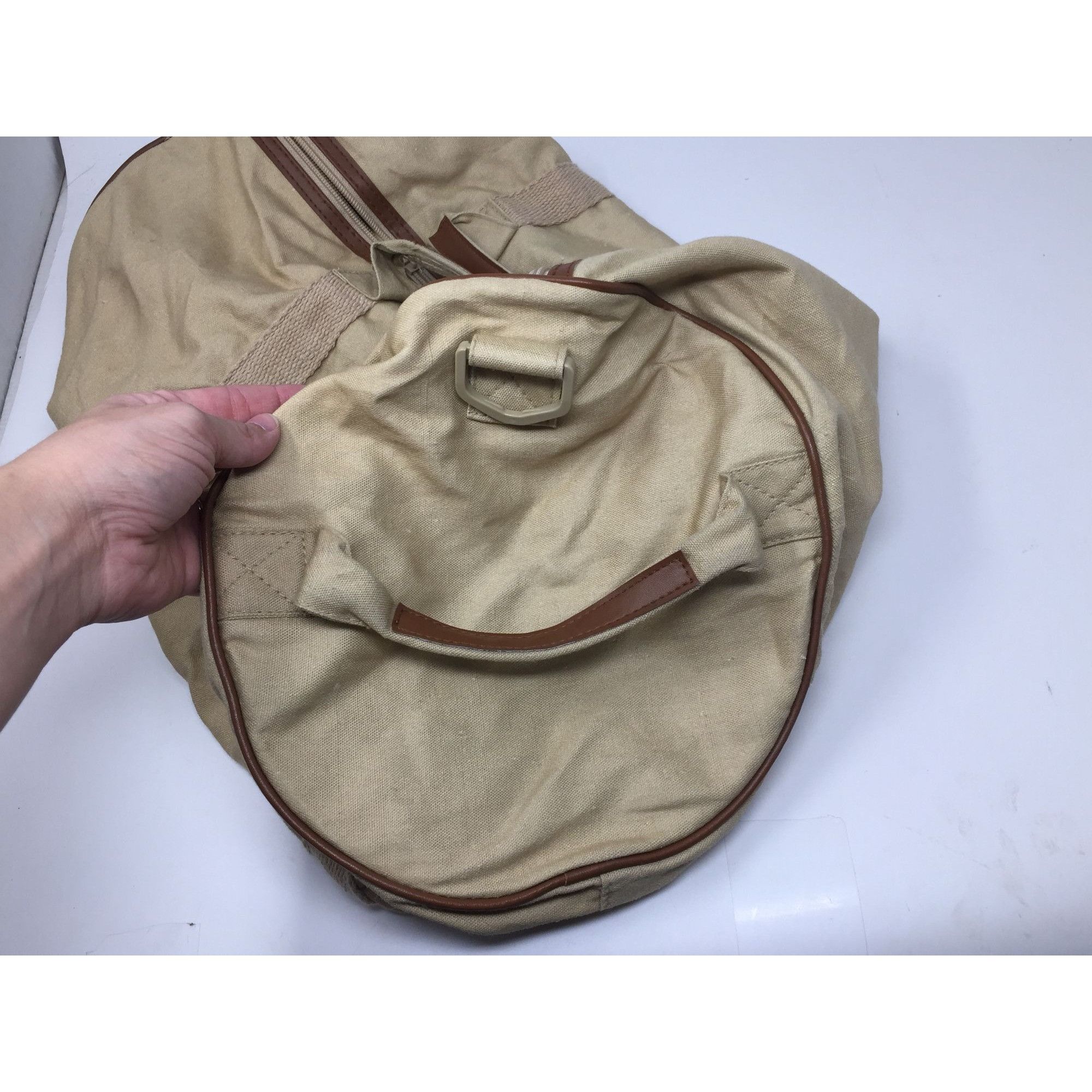 Other Vintage TIME Beige/Brown Zippered Duffle Bag with Handles Size ONE SIZE - 7 Thumbnail