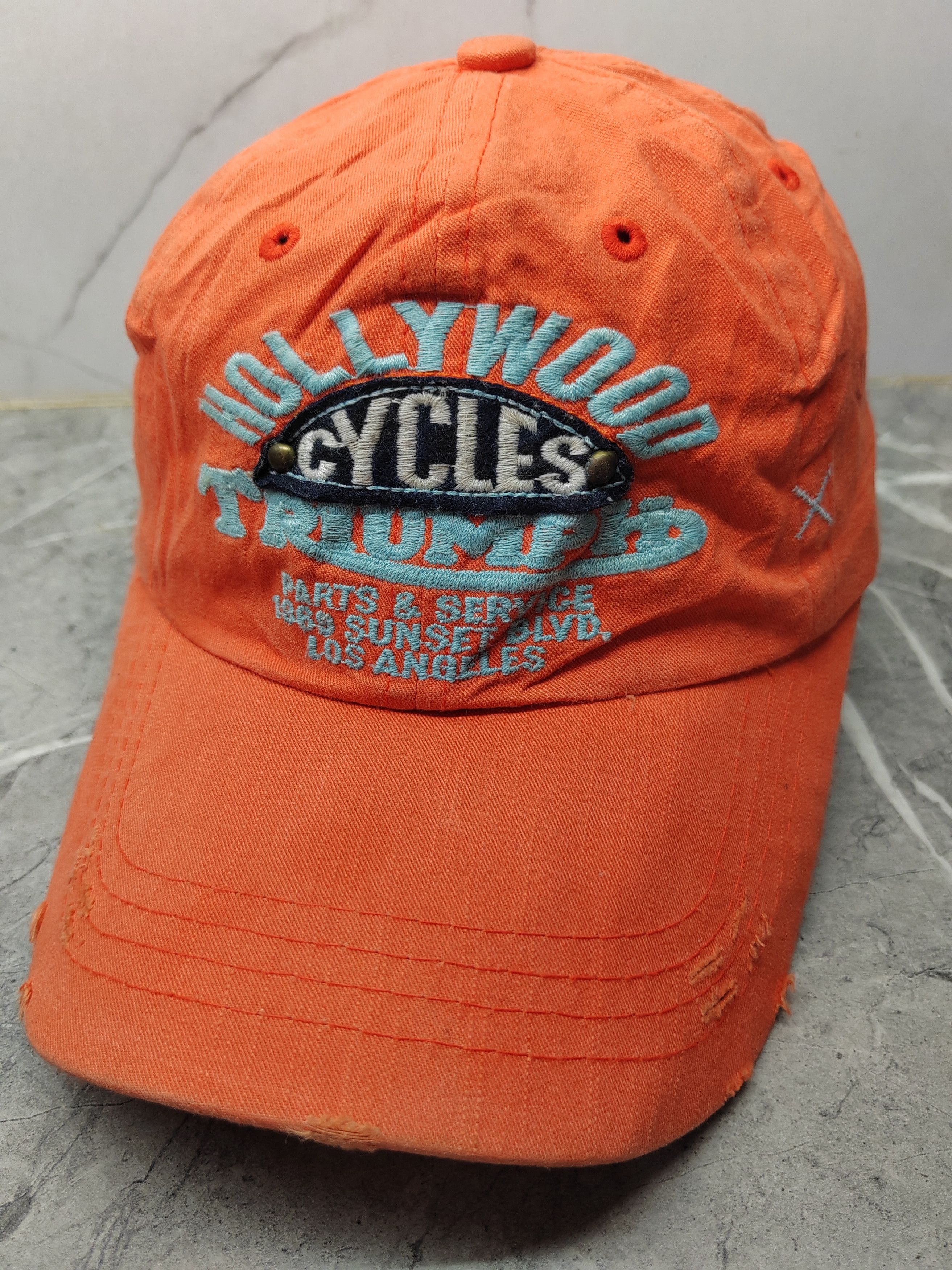 Vintage Vintage Triumph Motorcycle Distressed Style Cap Hat Size ONE SIZE - 1 Thumbnail
