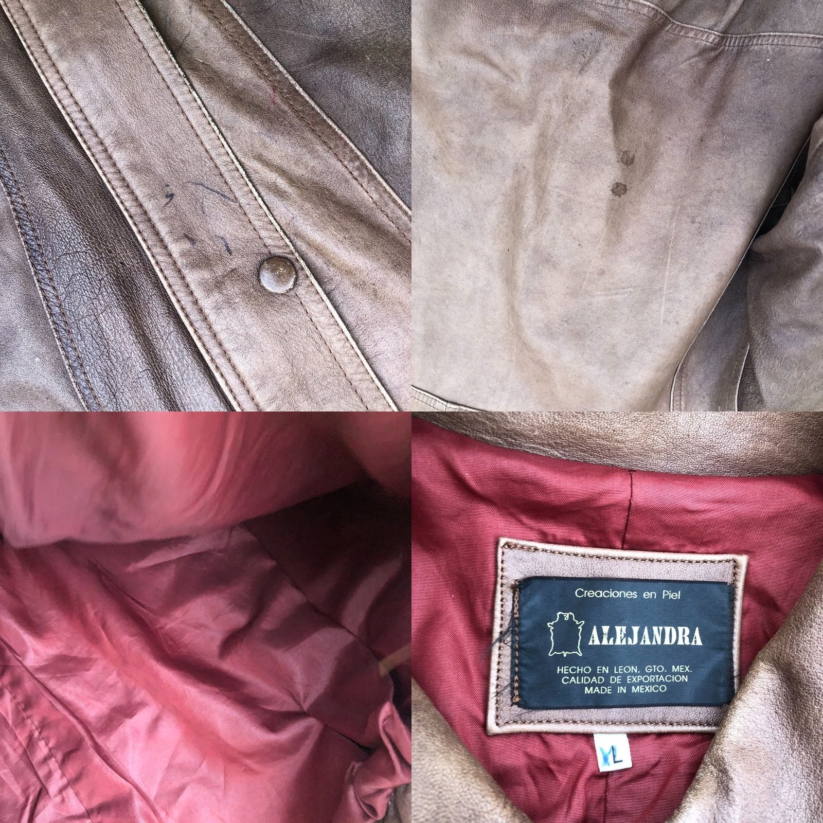 Vintage Vintage Alejandra Leather Bomber Jacket Men XL Brown Mexico Motorcycle Jacket Size US XL / EU 56 / 4 - 8 Thumbnail
