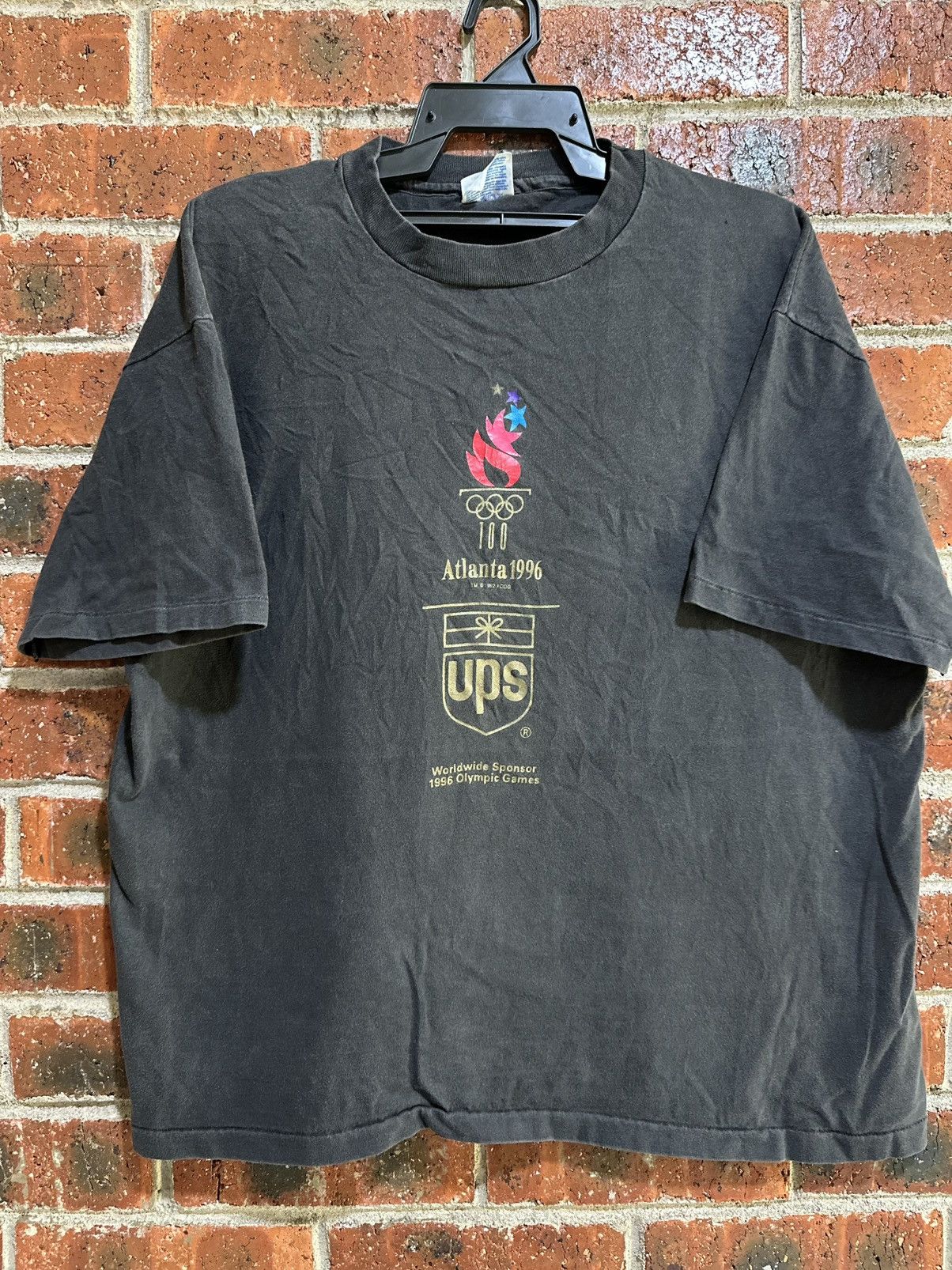 Hanes Thrashed Vintage 90s Atlanta Olympic Games Sun Faded Tee Size US XL / EU 56 / 4 - 1 Thumbnail