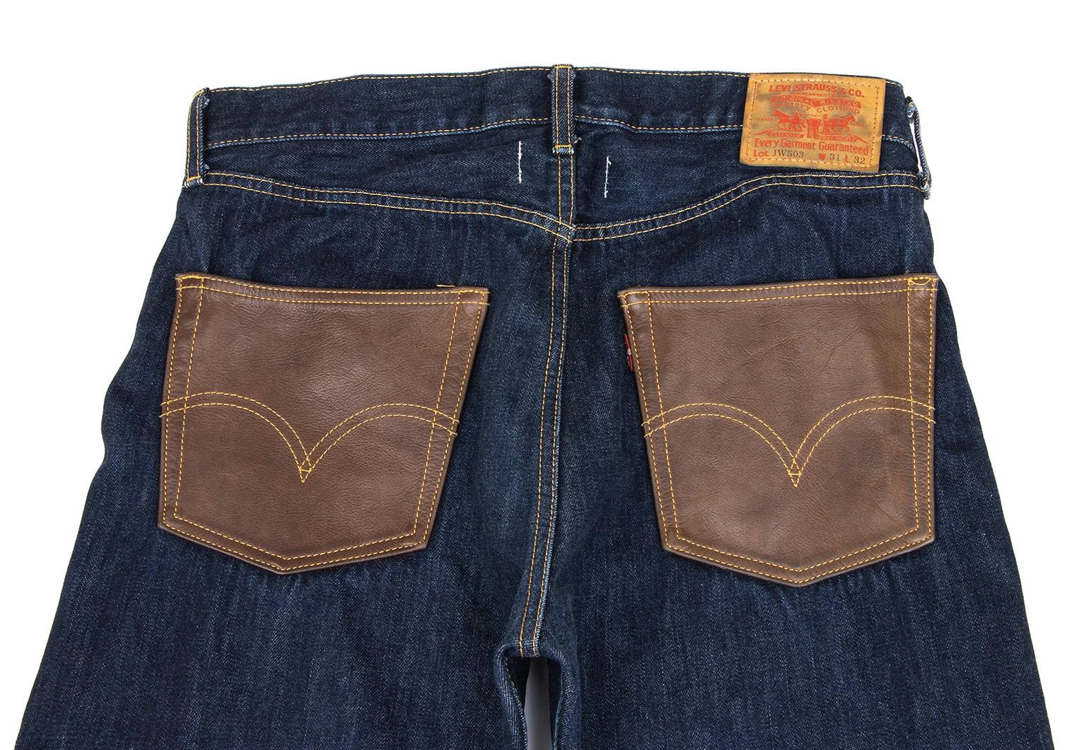 Junya Watanabe Denim with Leather Coin Pocket in Indigo Color Size US 30 / EU 46 - 2 Thumbnail