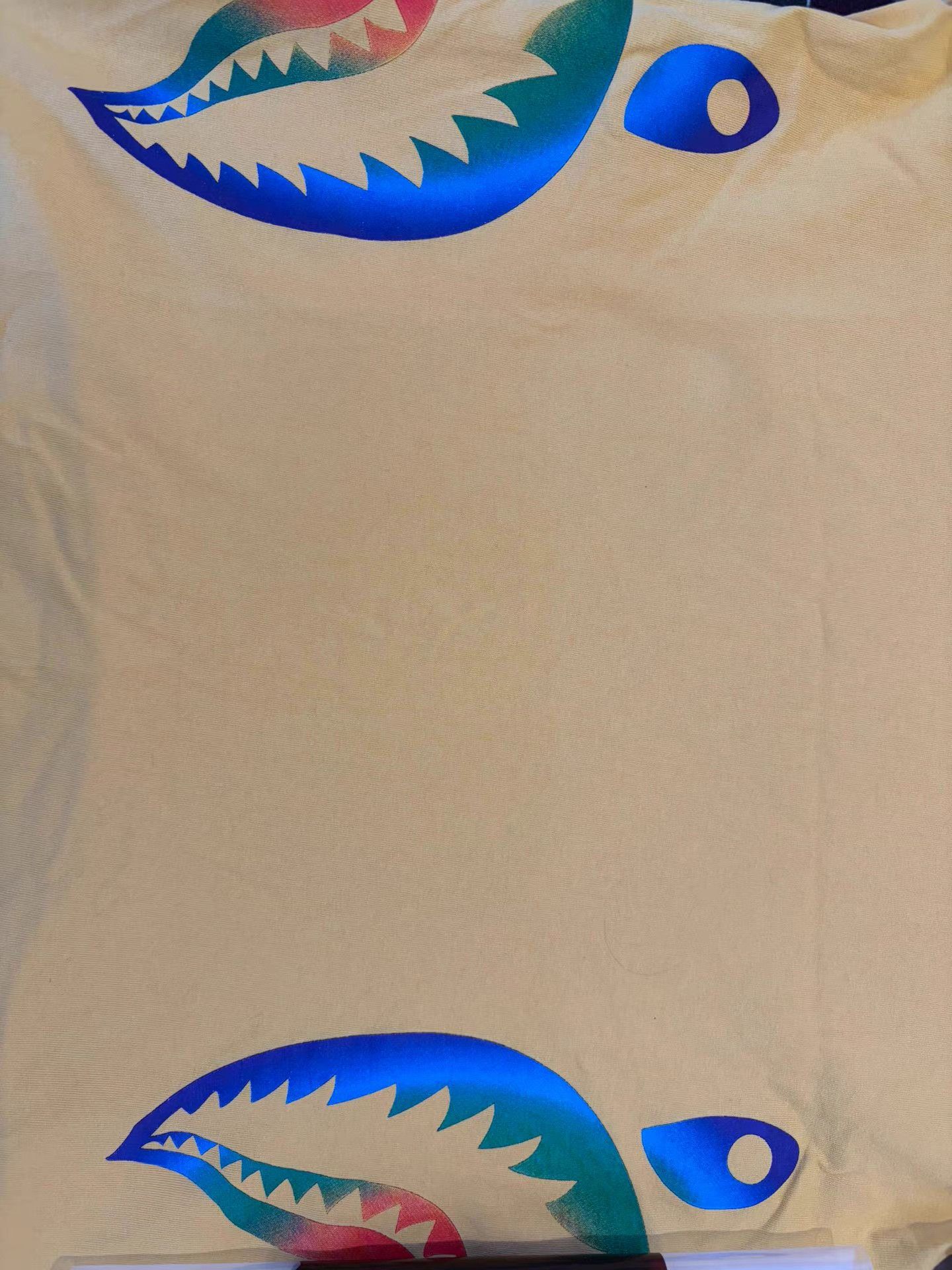 Bape Bape Yellow Shark Print T-Shirt Size US XL / EU 56 / 4 - 2 Thumbnail