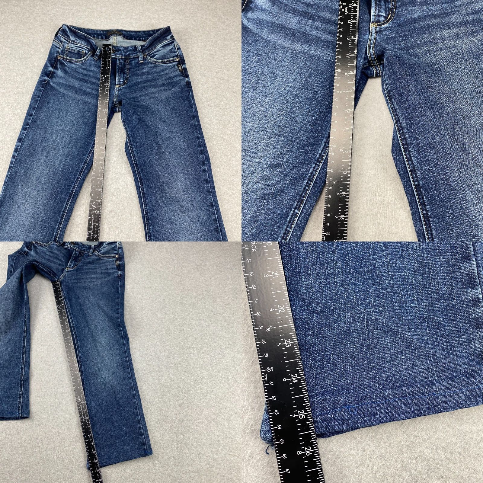 Silver Jeans Co. Silver Jeans Tuesday Slim Boot Womens 30 X 26 Blue Bootcut Stretch Mid Denim Jeans Size 30" / US 8 / IT 44 - 8 Thumbnail