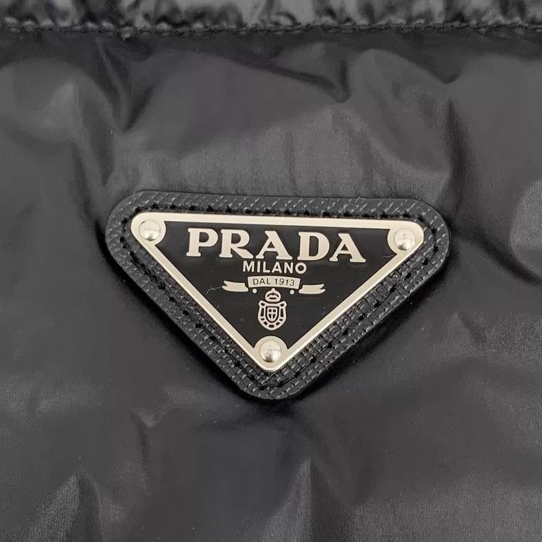 Prada Prada 24 black triangle stand-up collar single-breasted lo Size XS / US 0-2 / IT 36-38 - 5 Thumbnail