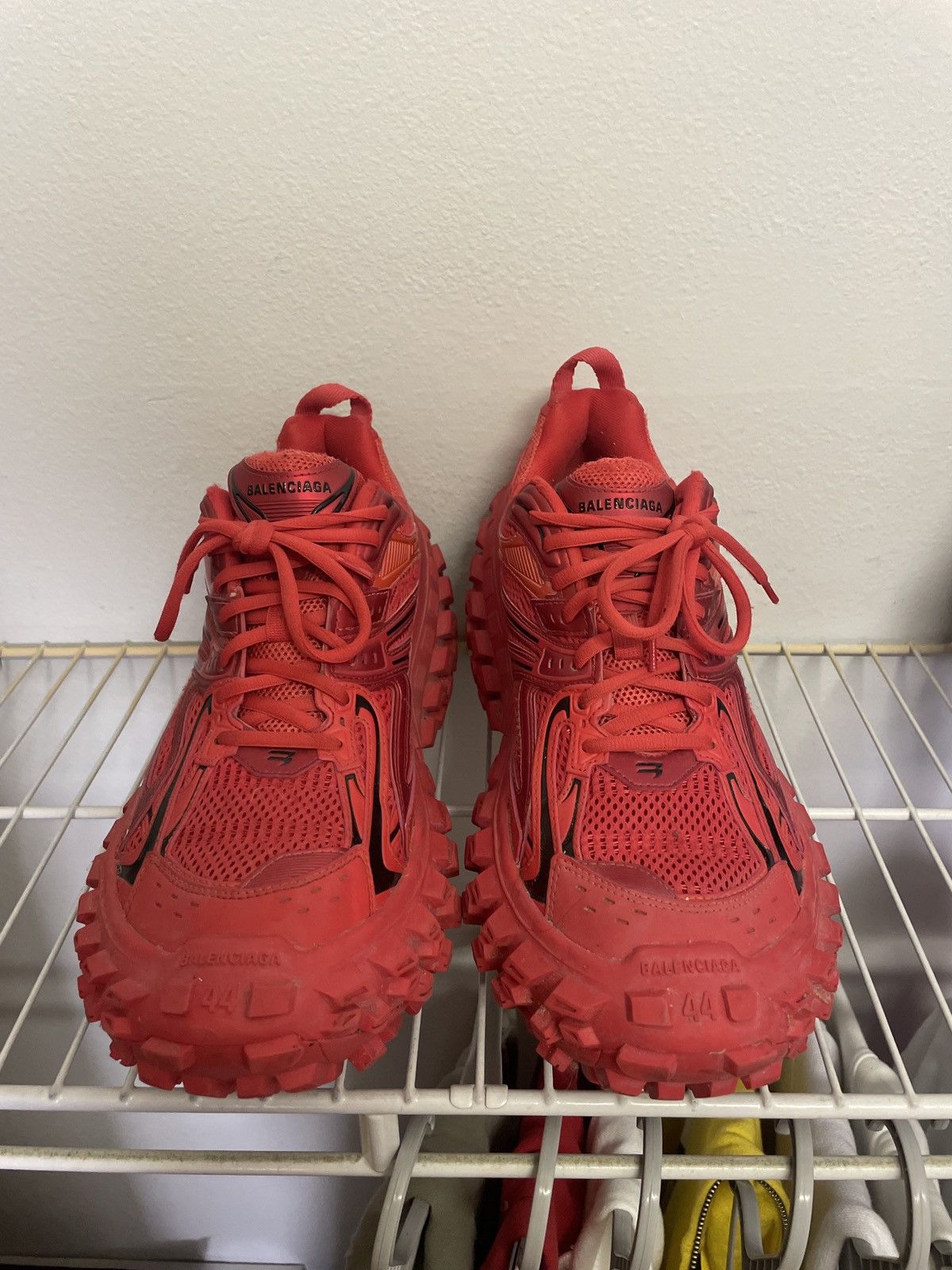 image of Balenciaga Defender Bouncer Shoes Red, Men's (Size 11)