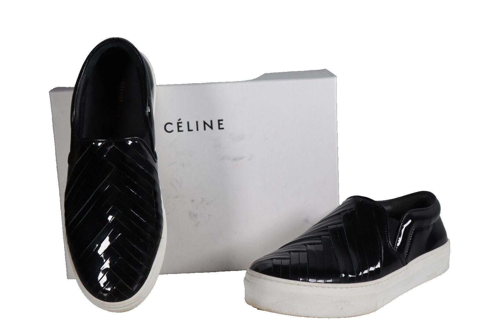 Celine Celine Women's Size 37 Black Patent Leather Slip On Sneaker Size US 7 / IT 37 - 3 Thumbnail