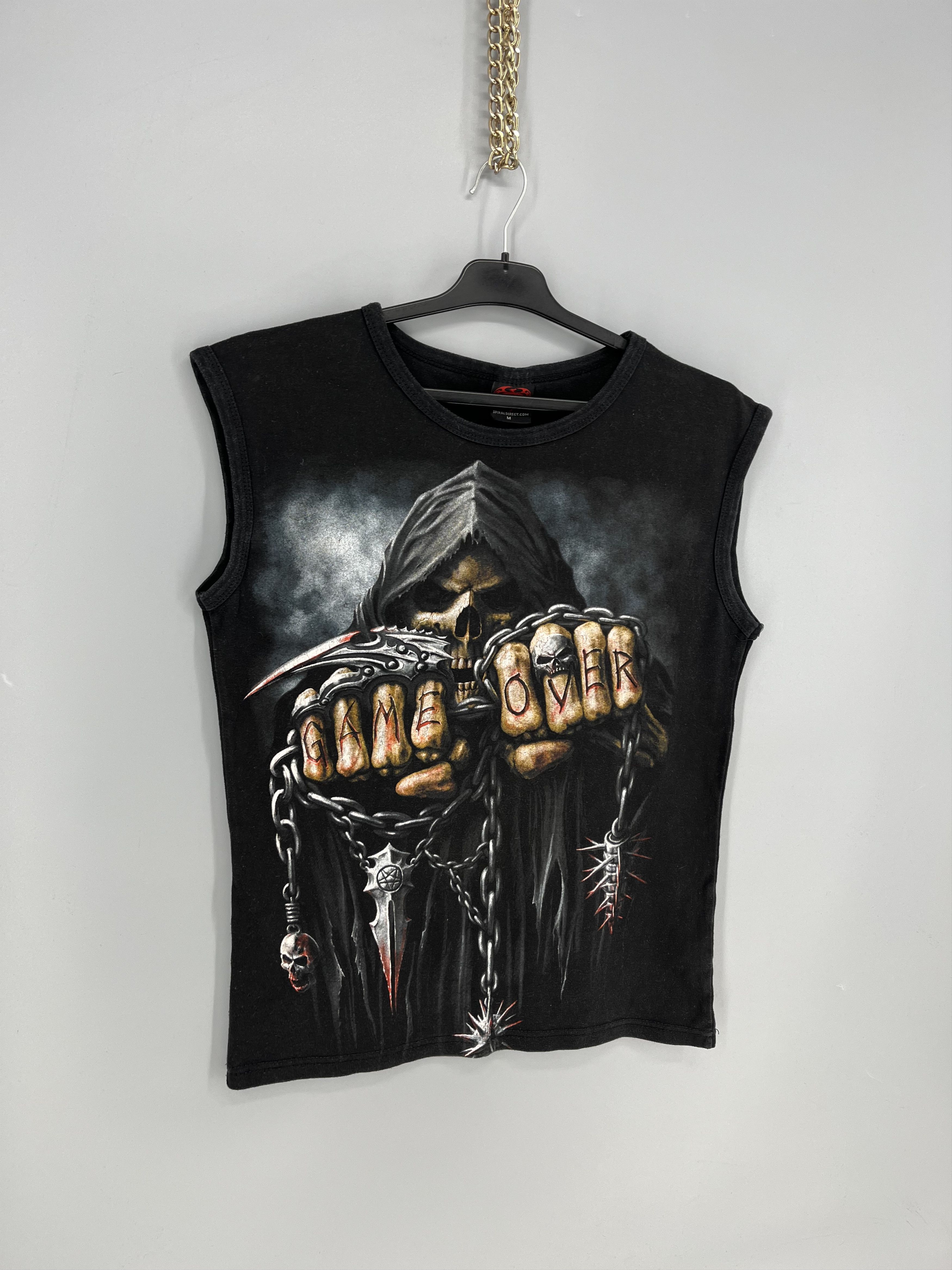 Band Tees Spiral T Shirt Gothic Dark Black Unisex GAME OVER Size US M / EU 48-50 / 2 - 2 Thumbnail
