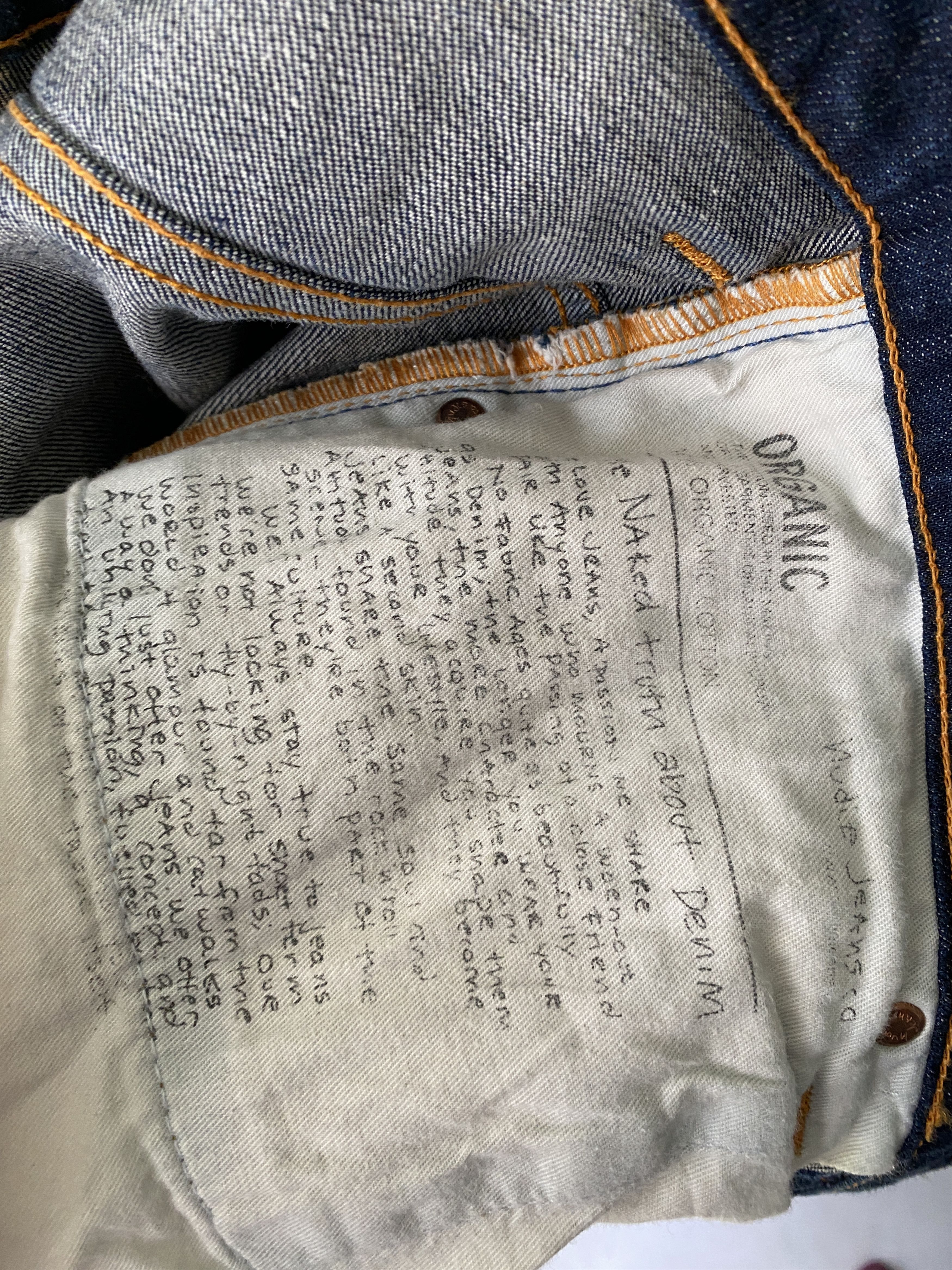 Denime × Nudie Jeans Nudie Jeans Thin Finn Org Dry Ecru Embo Denim jeans s W32 32 Size US 32 / EU 48 - 11 Thumbnail