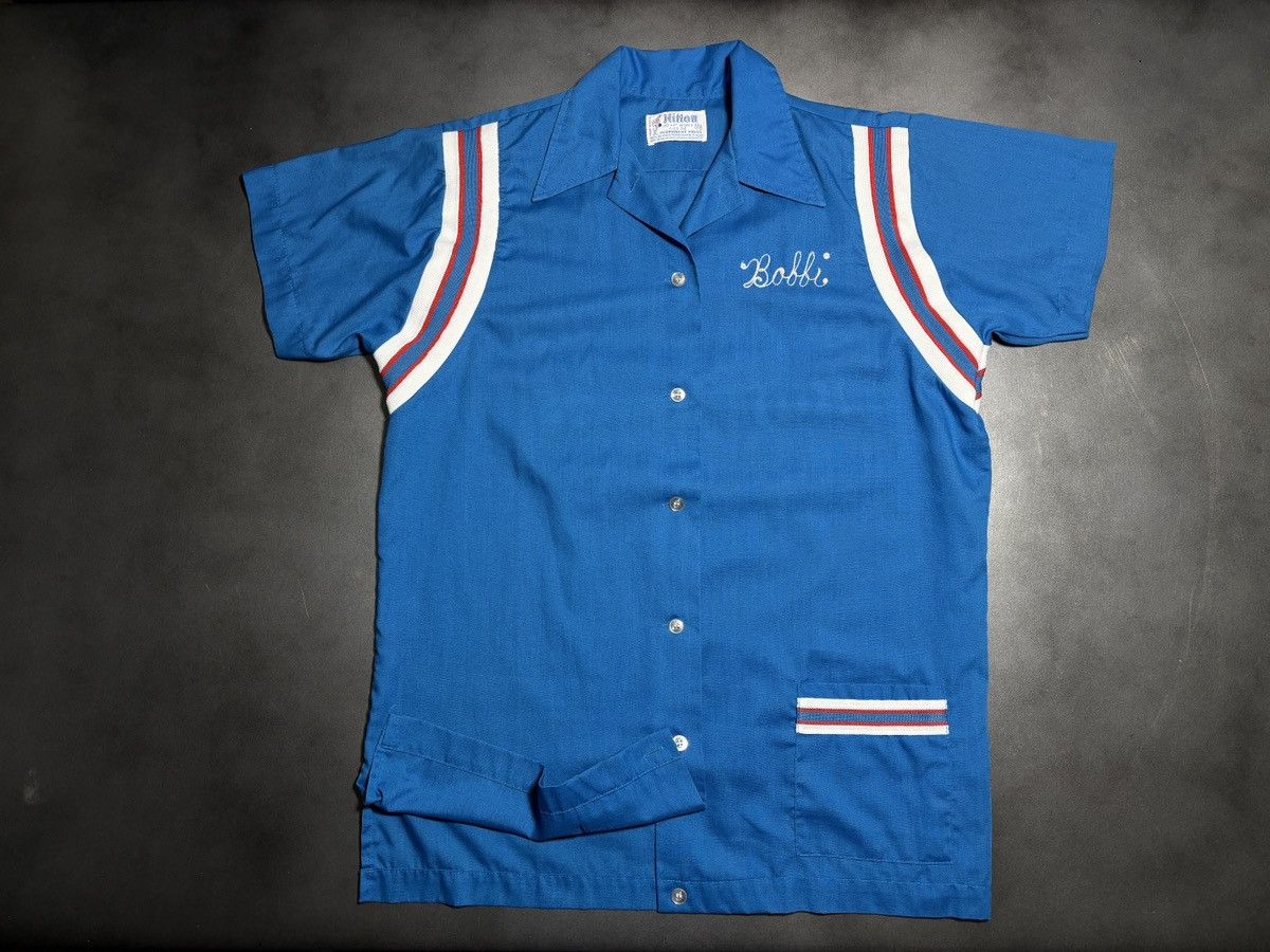 Vintage 1960s Chain Stitched Bowling Shirt Hilton USA Vintage Summer Size US S / EU 44-46 / 1 - 10 Thumbnail