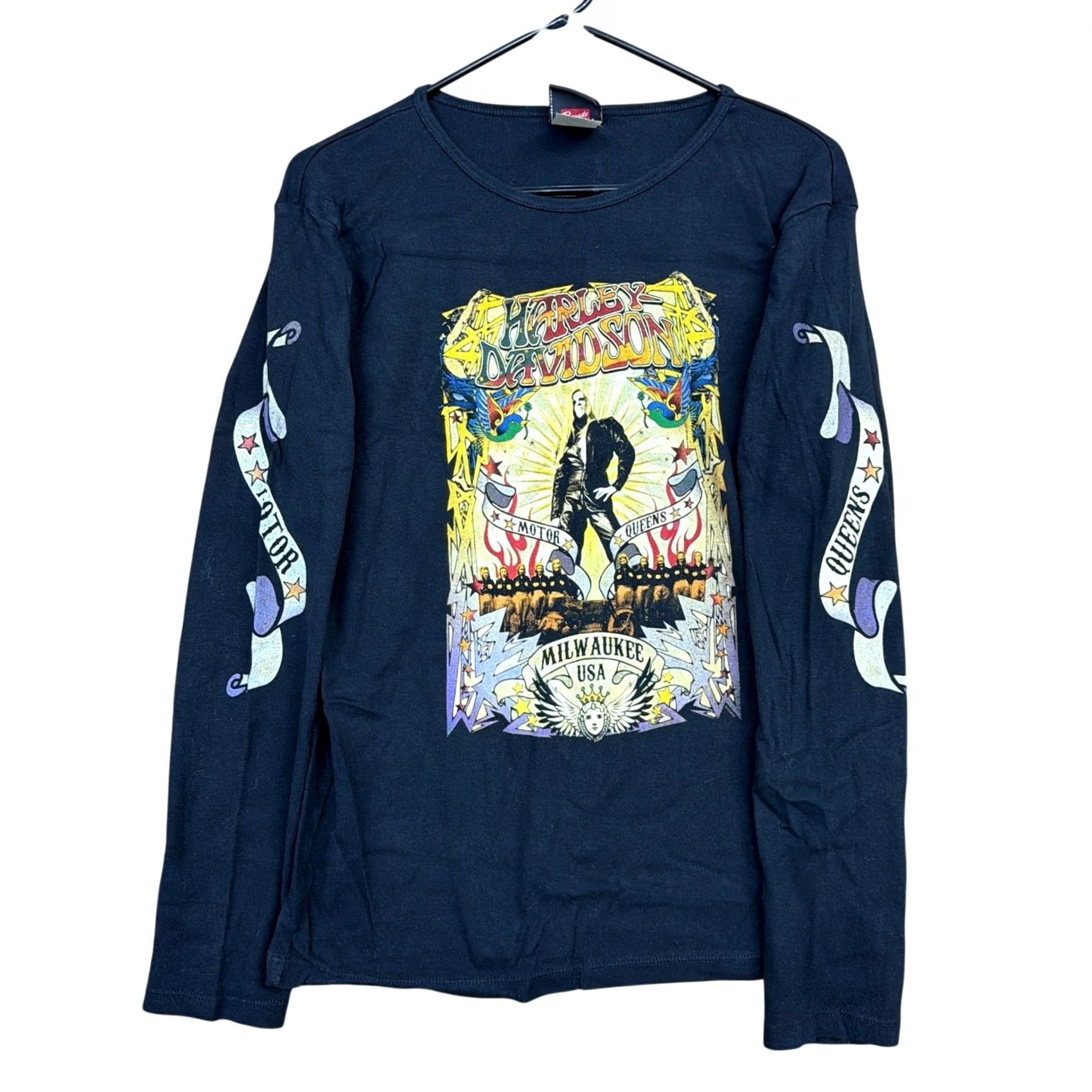 Harley Davidson Harley Davidson Tee Womens L Black Queens Band Long Sleeve Crew Neck Size L / US 10 / IT 46 - 2 Thumbnail