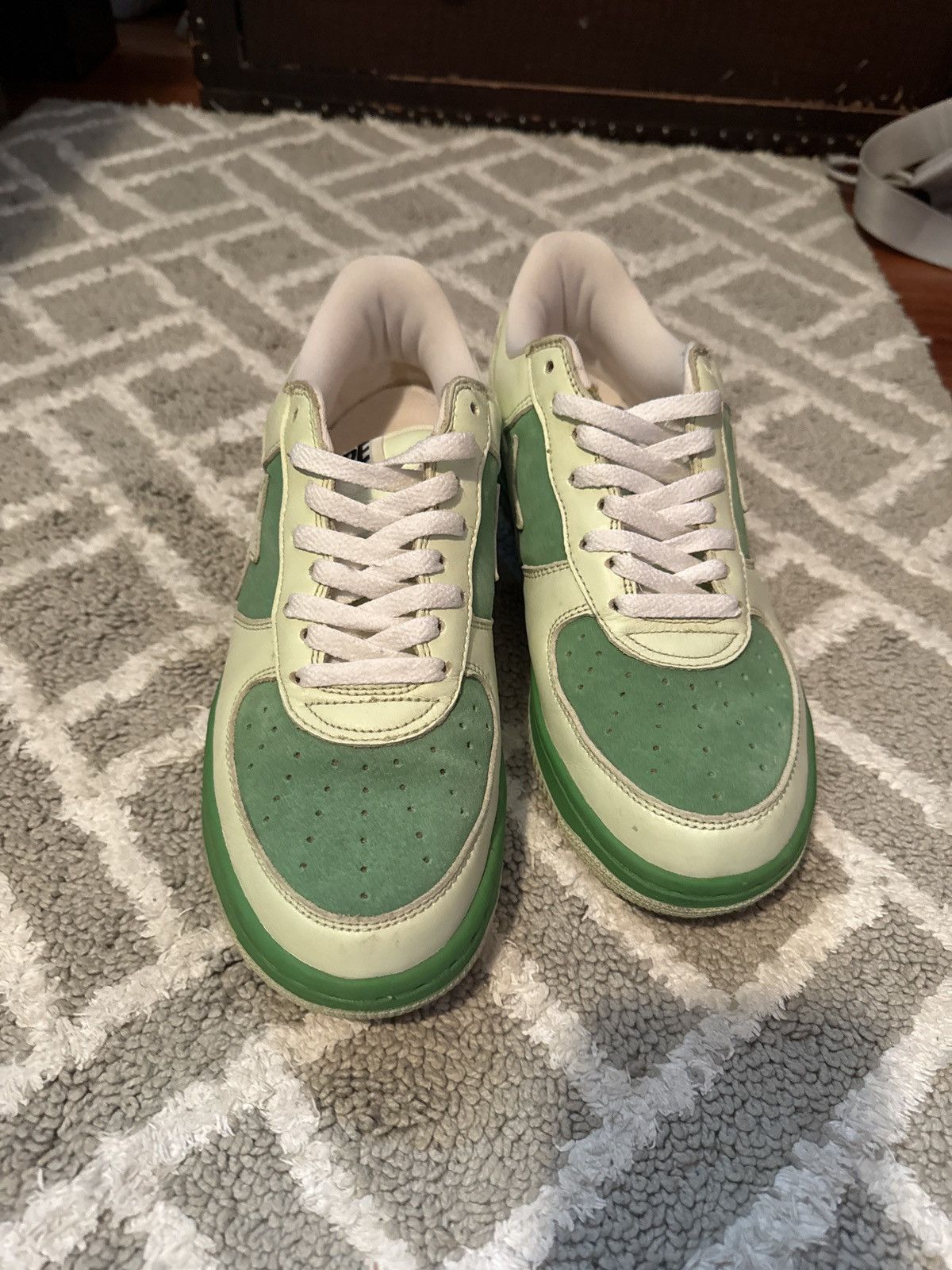 Bape VERY RARE OG 2003 A BATHING APE GREEN SUEDE BAPESTA Size US 9.5 / EU 42-43 - 1 Thumbnail