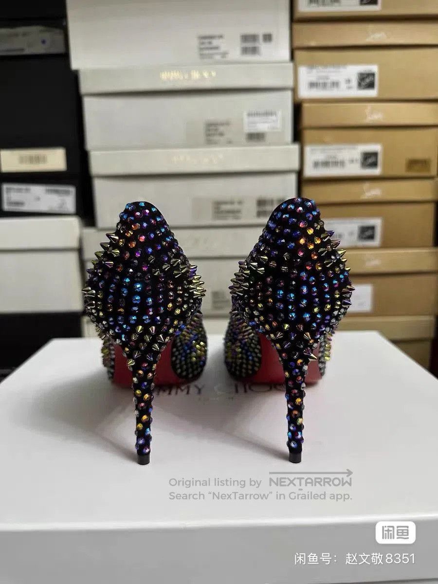 Christian Louboutin Christian Louboutin Rhinestone Studded Heels. Size US 4.5 / IT 34.5 - 5 Thumbnail