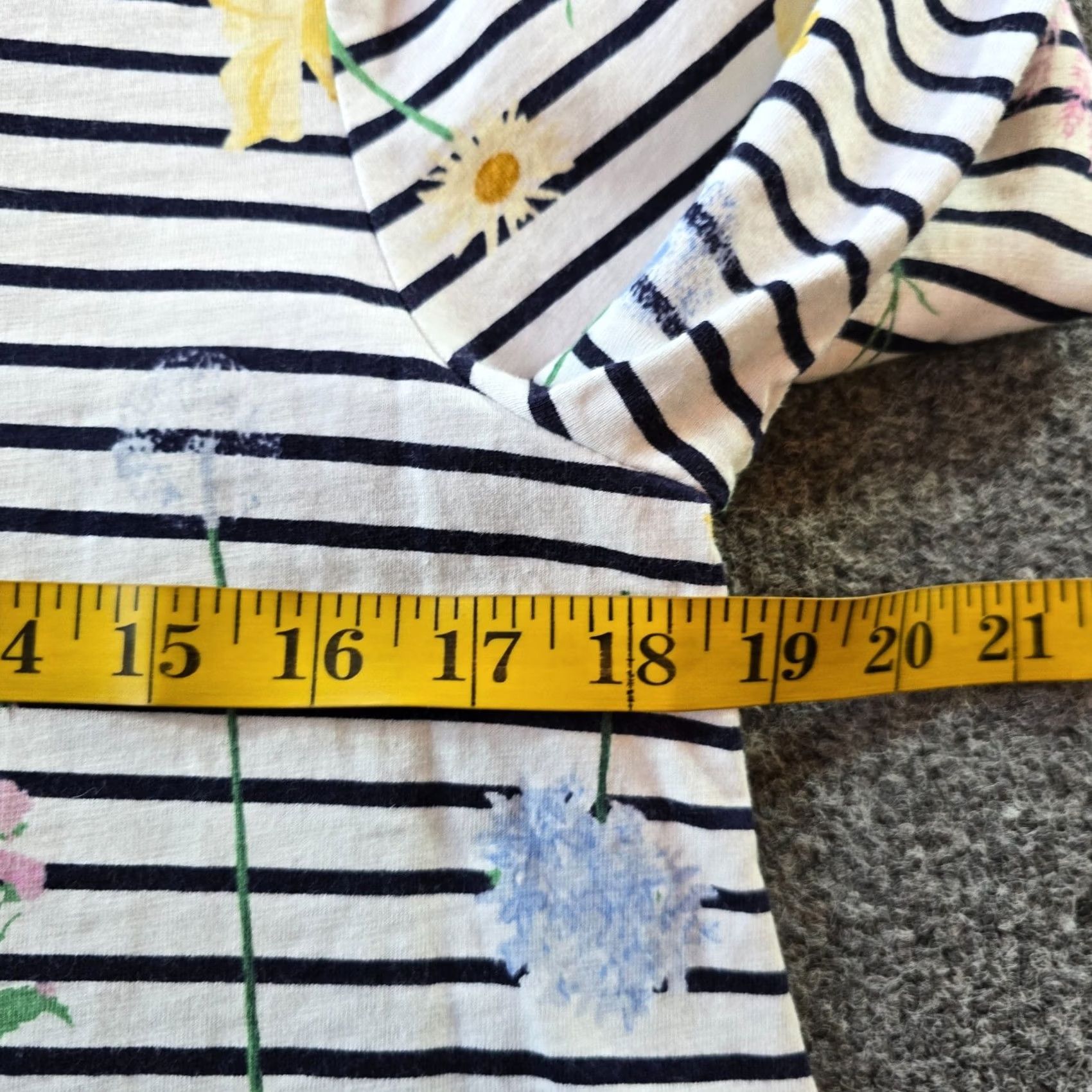 Vintage Joules Top Womens Size 8 Blue White Floral Boat Neck Long Sleeve Stretch Casual Blouse Size M / US 6-8 / IT 42-44 - 5 Thumbnail