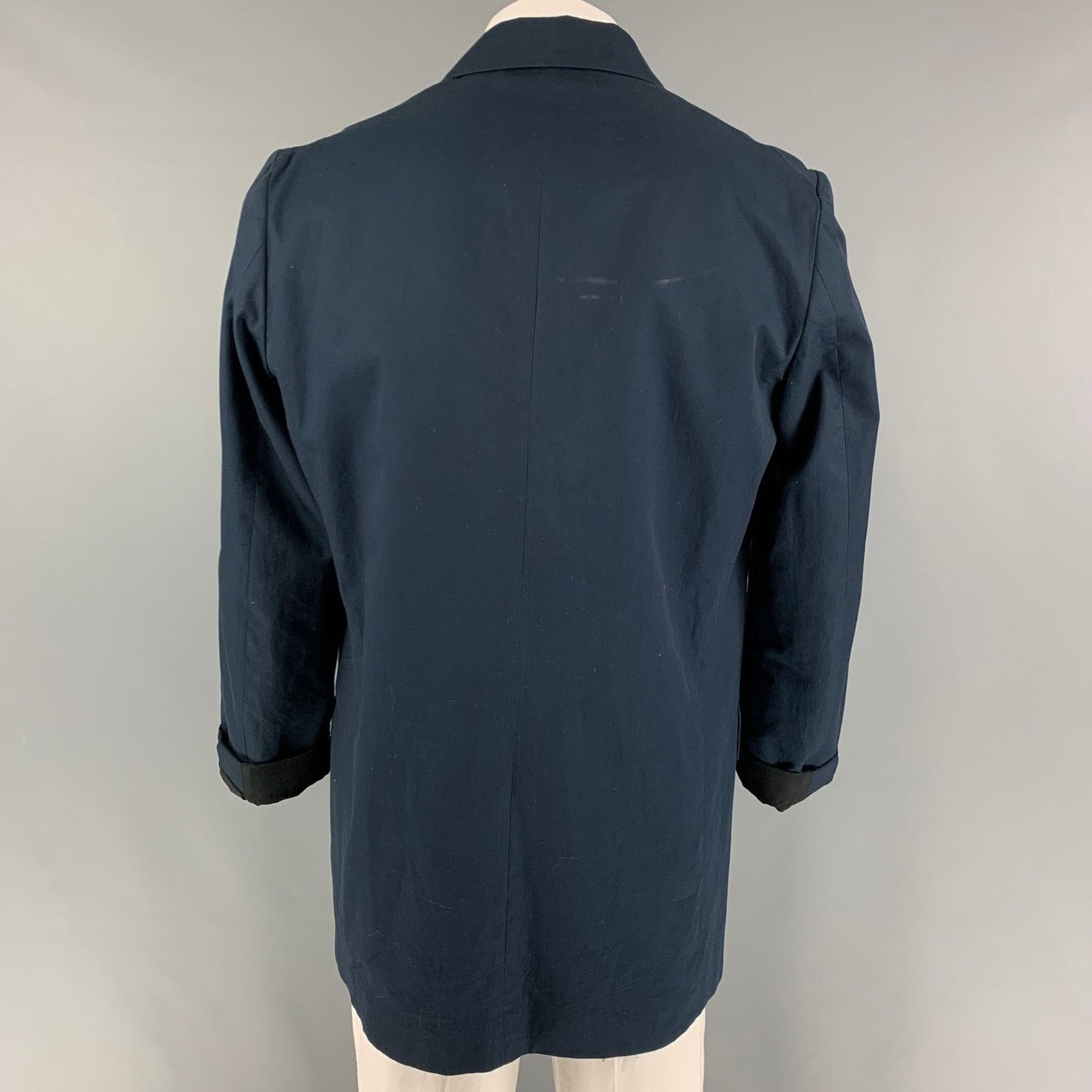 Edwina Horl EDWINA HORL Size L Navy Cotton Double Breasted Sport Coat Size 44R - 3 Thumbnail