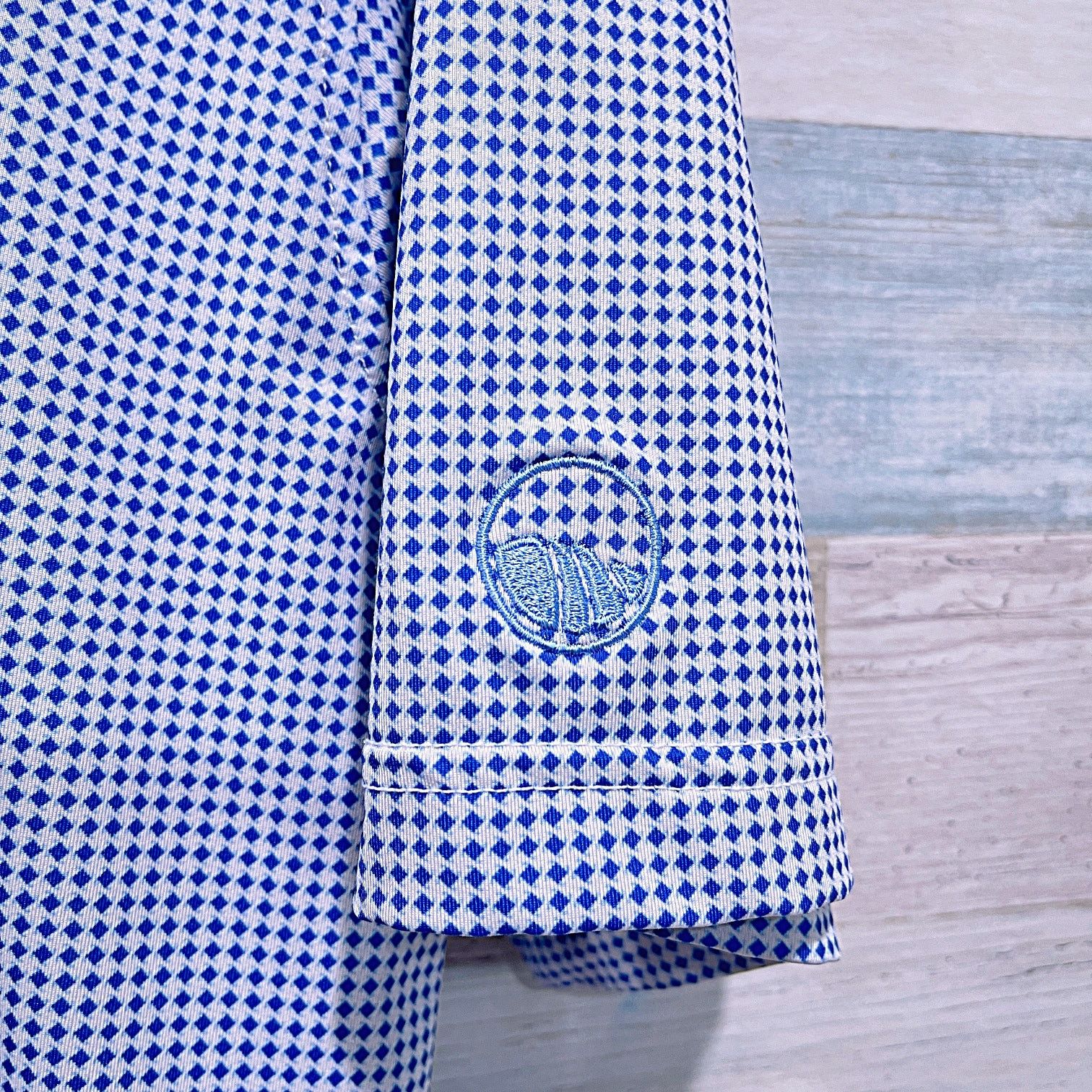 Other TURTLESON Performance Golf Polo Blue White Diamond Men Large Size US L / EU 52-54 / 3 - 3 Thumbnail