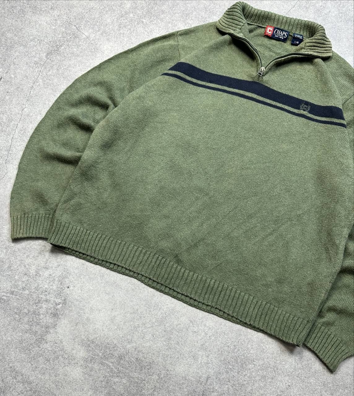 Chaps Ralph Lauren Vintage Chaps Ralph Lauren Cotton Knit Sweater 1/4Zip Size L Size US L / EU 52-54 / 3 - 3 Thumbnail